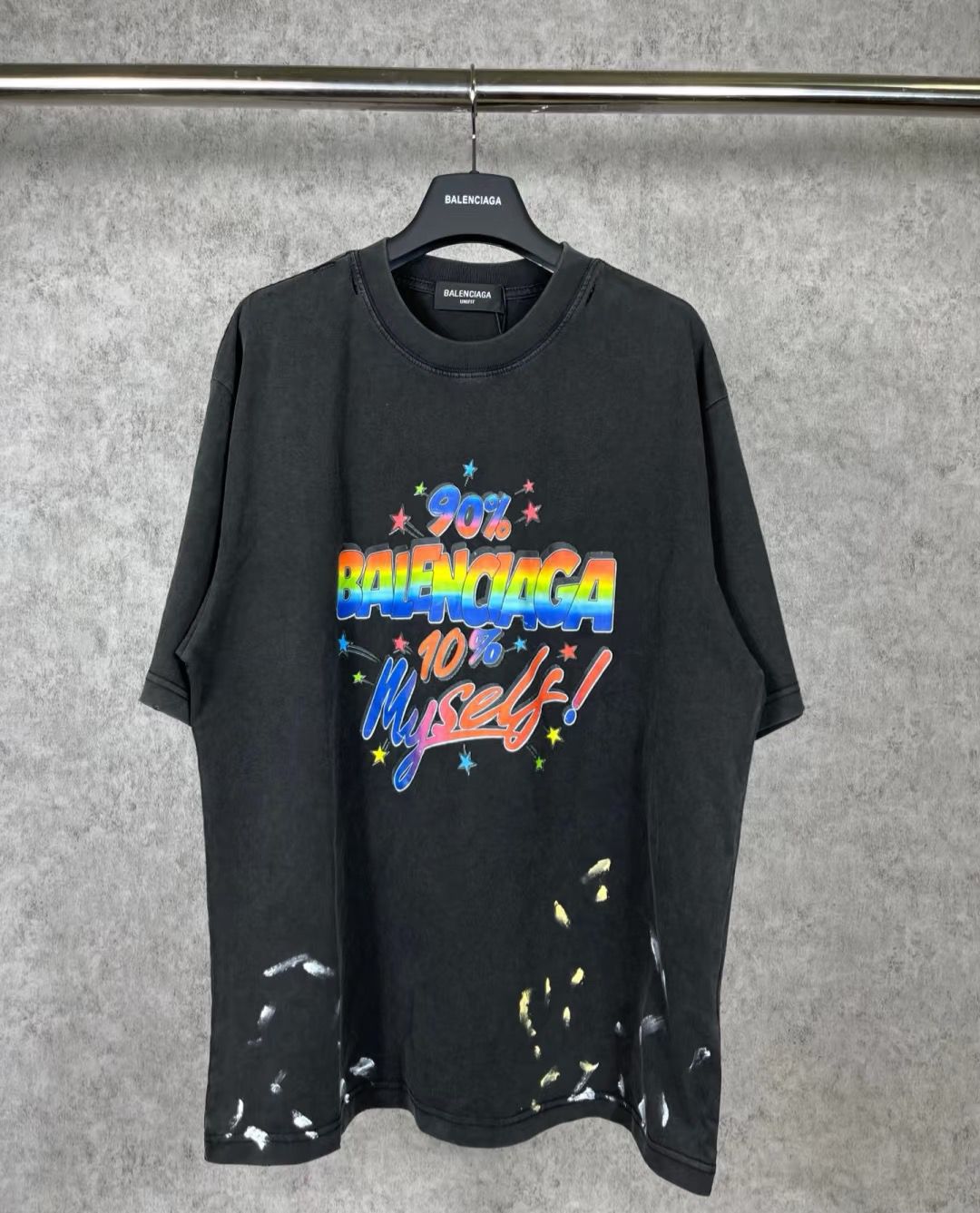 Bagsaaa Ba1en*iaga 90/10 logo print T-Shirt Black