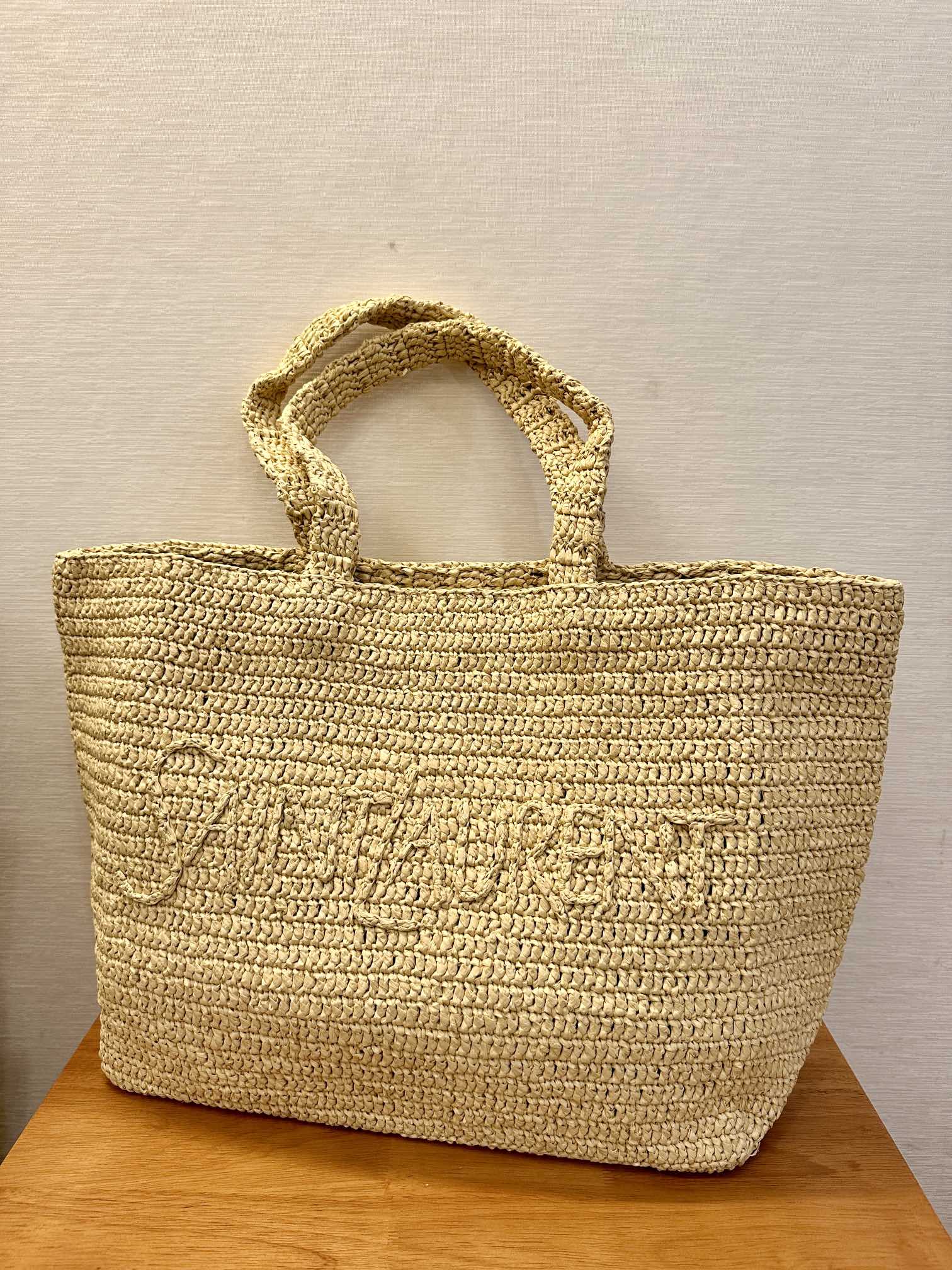 Bagsaaa Y51 Sa1nt Lau*nt S*pple Raffia Tote Bag - 43/54cm
