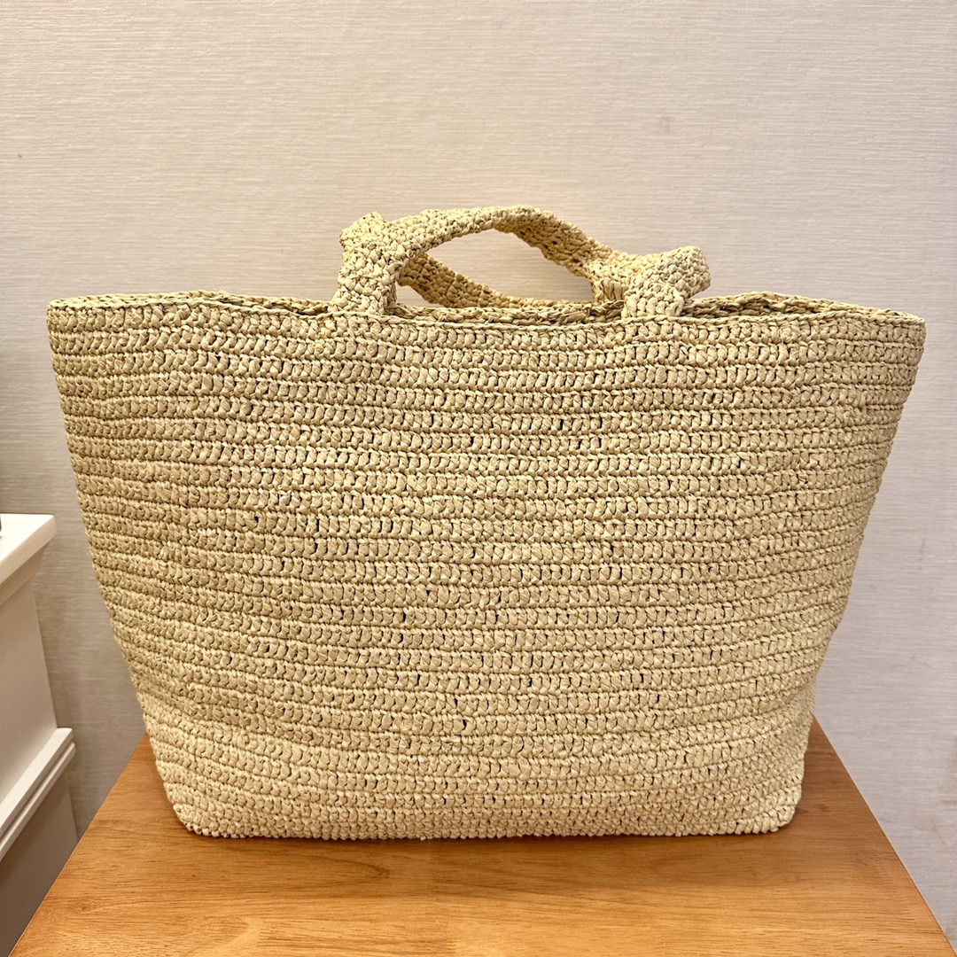 Bagsaaa Y51 Sa1nt Lau*nt S*pple Raffia Tote Bag - 43/54cm