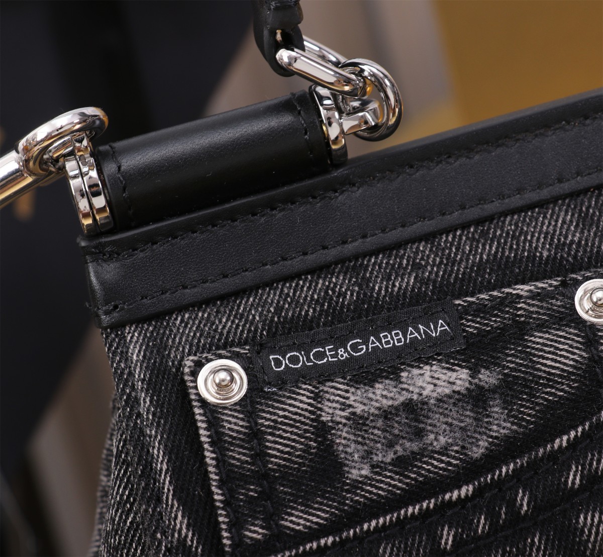 Bagsaaa Dolce & Gabbana Denim Sicily Mini Bag - 20cm