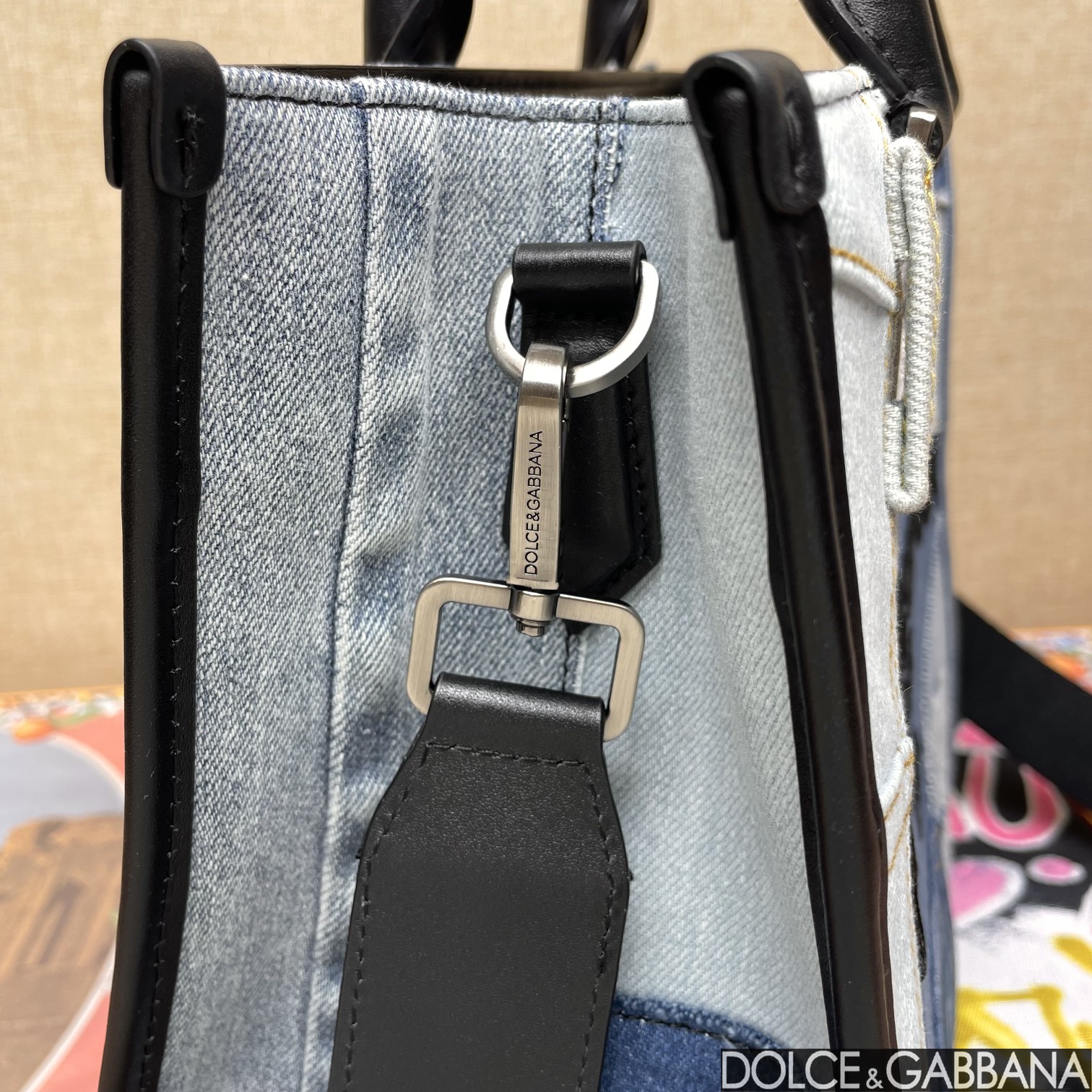 Bagsaaa Dolce & Gabbana denim-patchwork Shopper Bag - 31cm