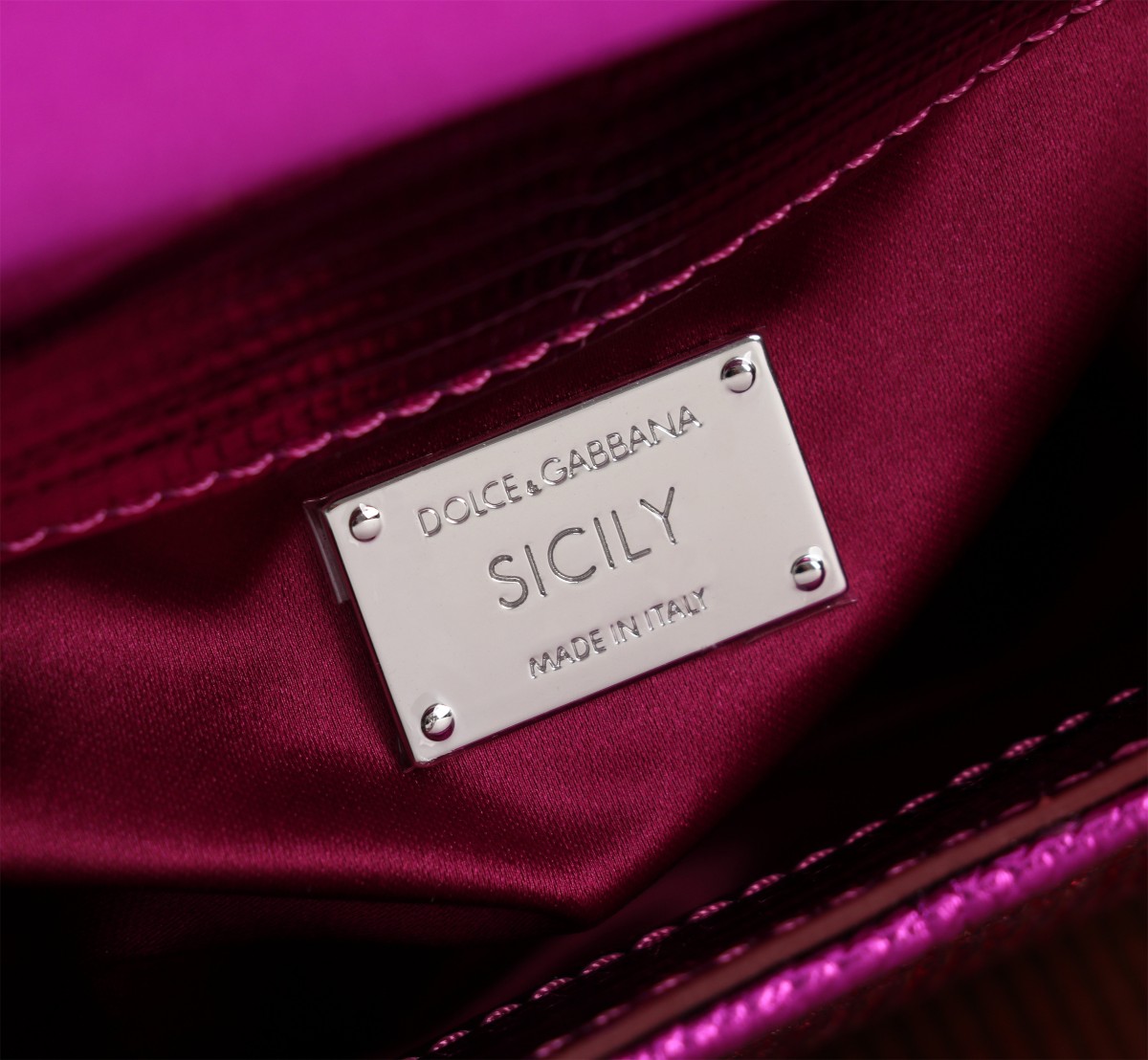 Bagsaaa Dolce & Gabbana mini Sicily satin top-handle bag pink - 16cm