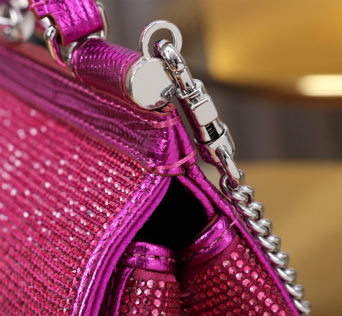 Bagsaaa Dolce & Gabbana mini Sicily satin top-handle bag pink - 16cm