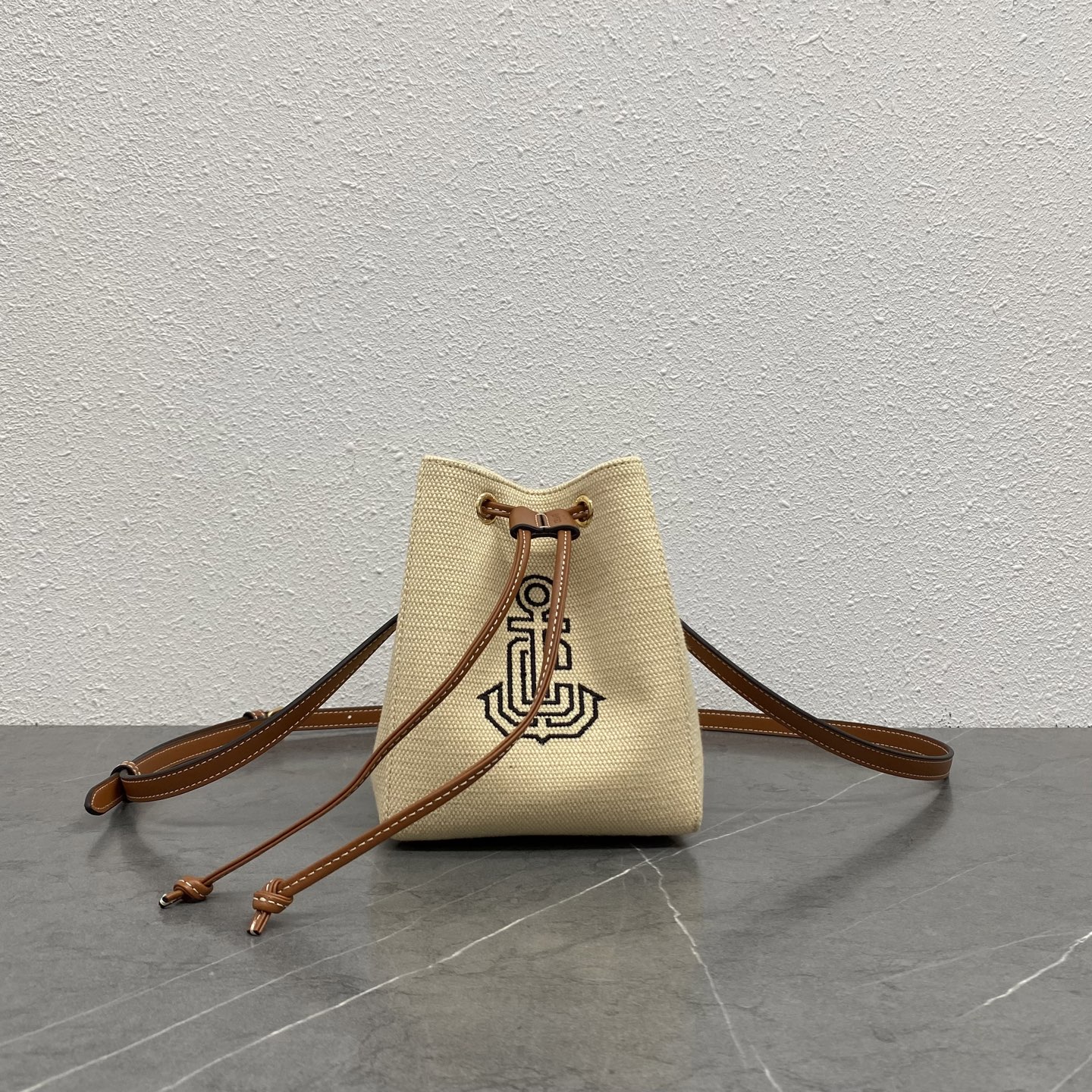 Bagsaaa Ce1i*e Micro Sailor In Textile with Anchor Embroidery and Calfskin - 18cm