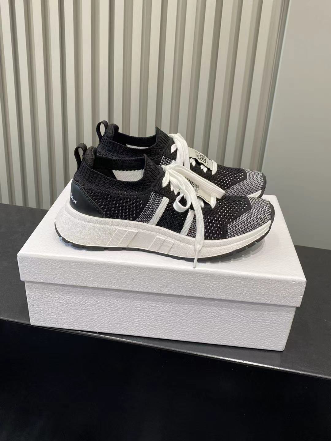 Bagsaaa Run'n'D10r Sneaker Black and White Technical Mesh