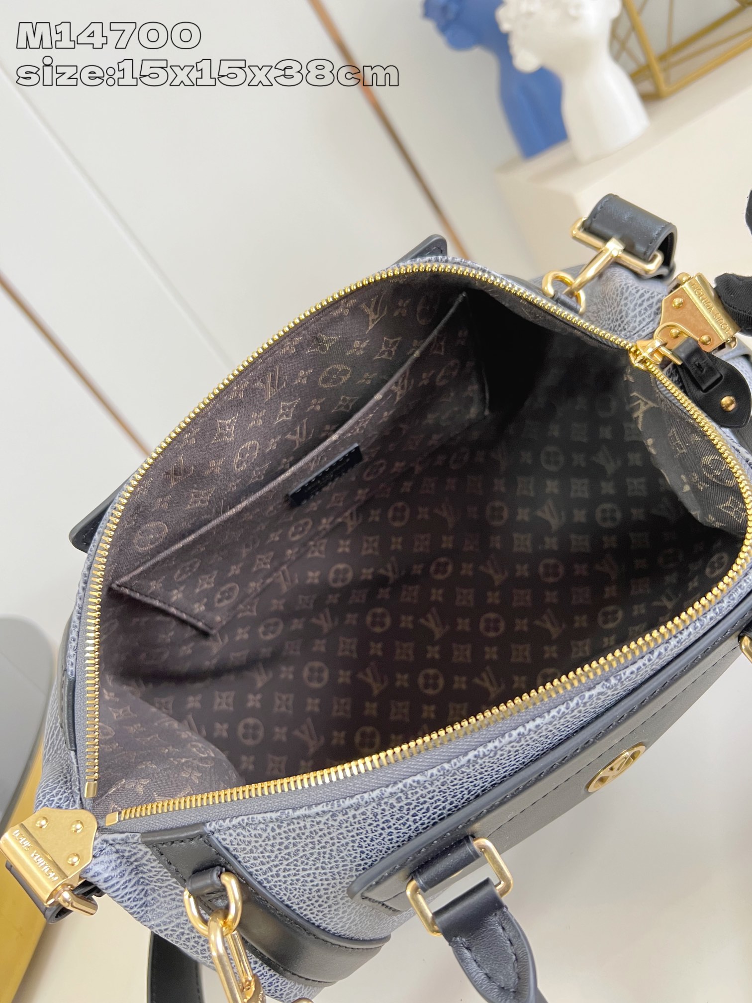 Bagsaaa M14702 SS25 Collection LV Biker MM Dark Denim - 38cm