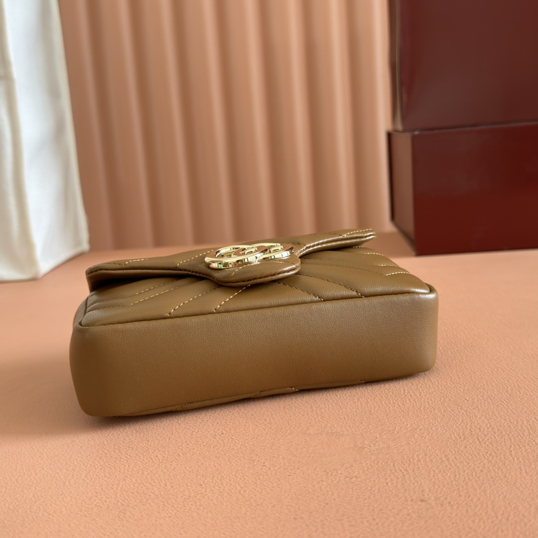 Bagsaaa Gvc*1 GG Marmont mini shoulder bag 841290 brown - 17cm