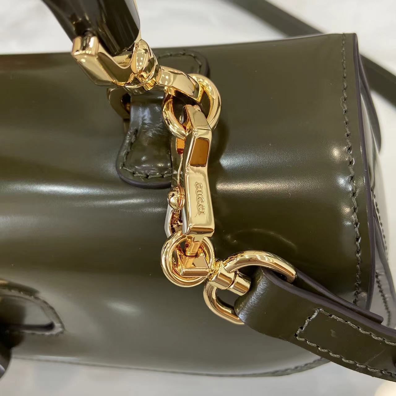 Bagsaaa Gvc*1 Bamboo Diva medium bag 827750 Forest green shiny - 27cm