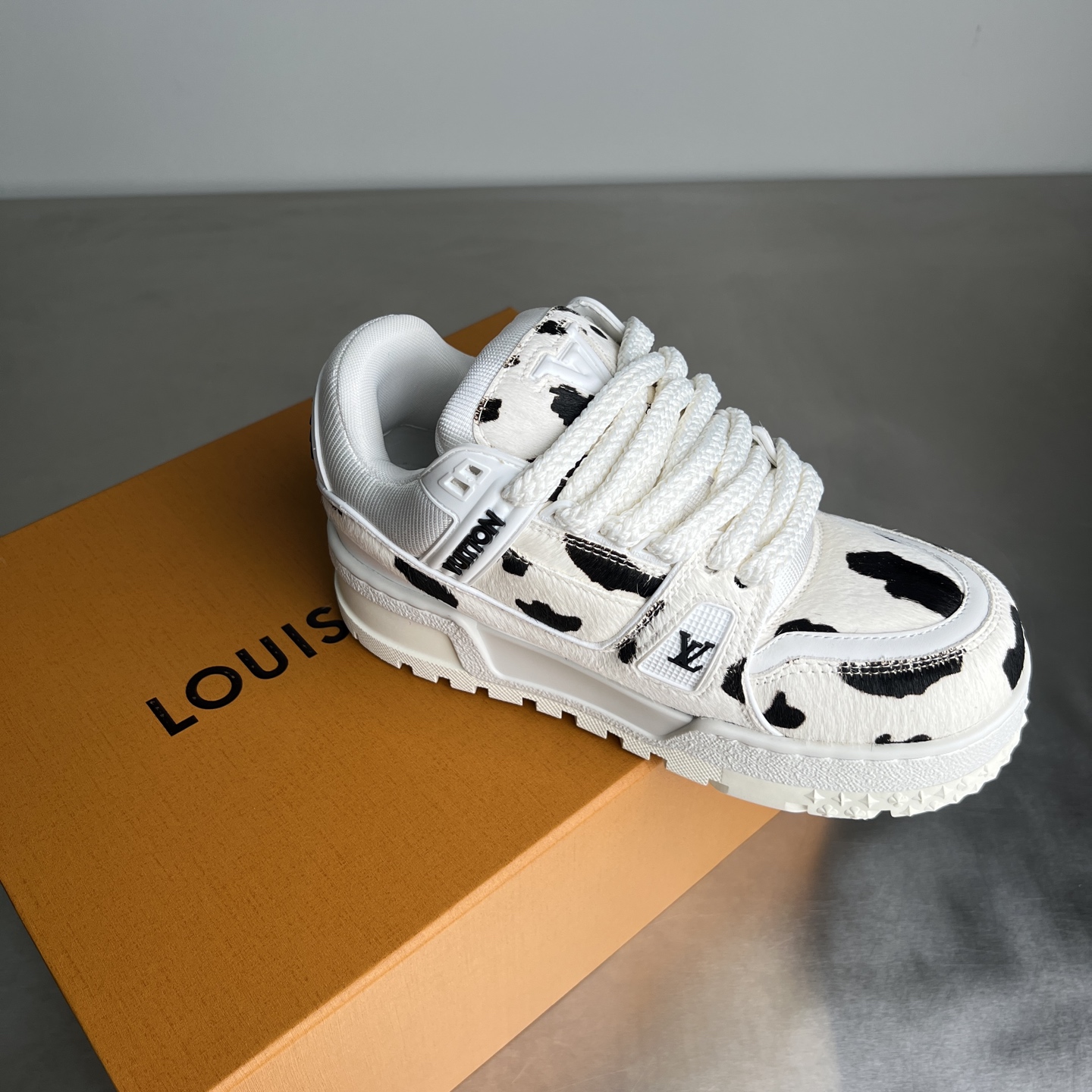 Bagsaaa LV Trainer Maxi Sneaker Animal-printed pony-style