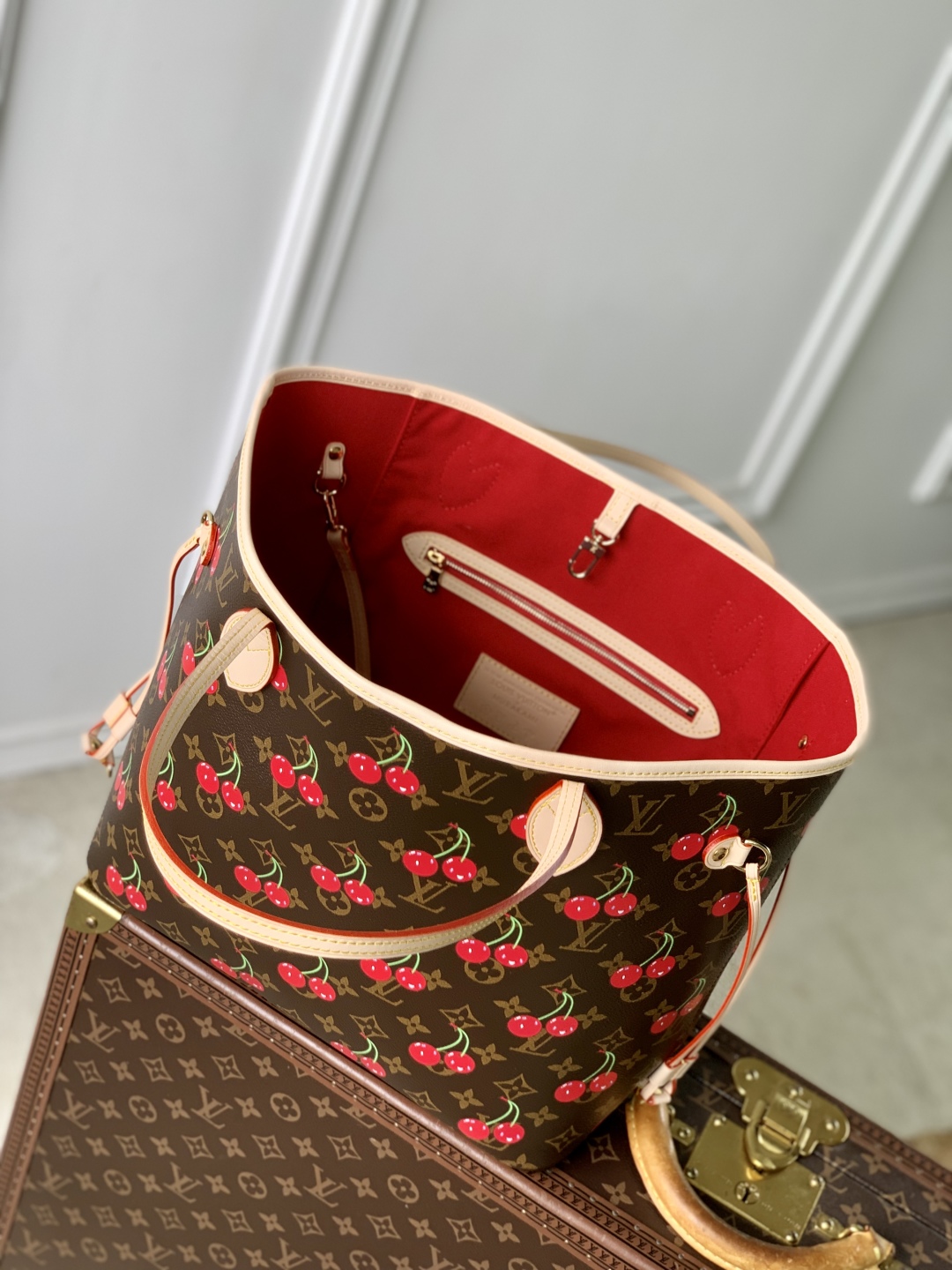 Bagsaaa M13263 LV x TM Neverfull MM Monogram cherry - 31cm