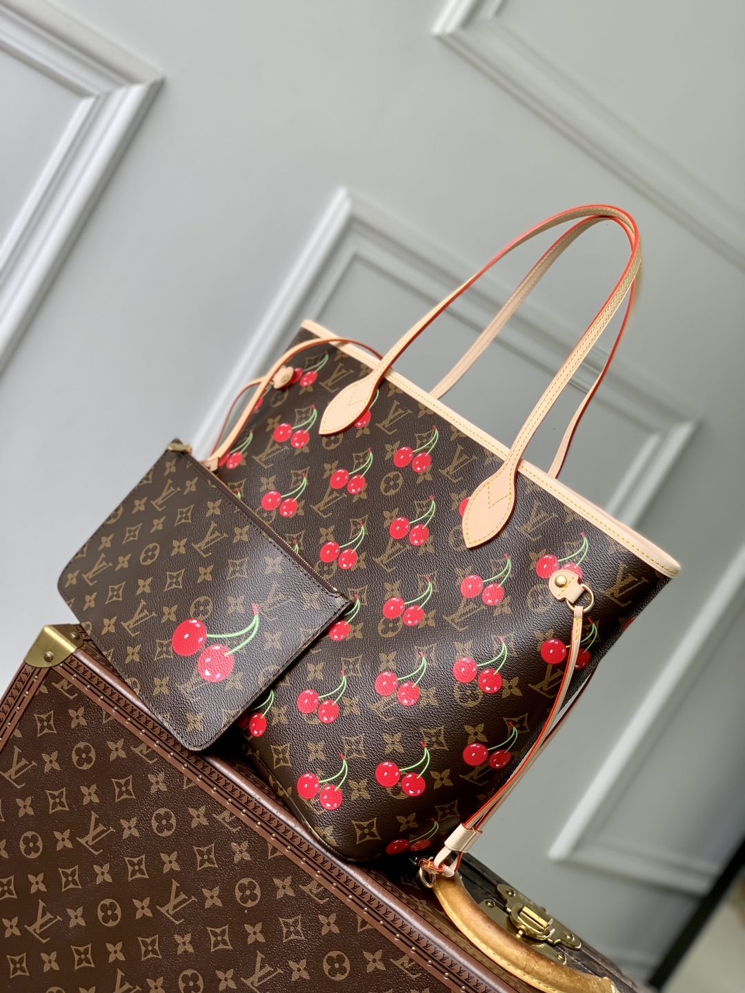 Bagsaaa M13263 LV x TM Neverfull MM Monogram cherry - 31cm