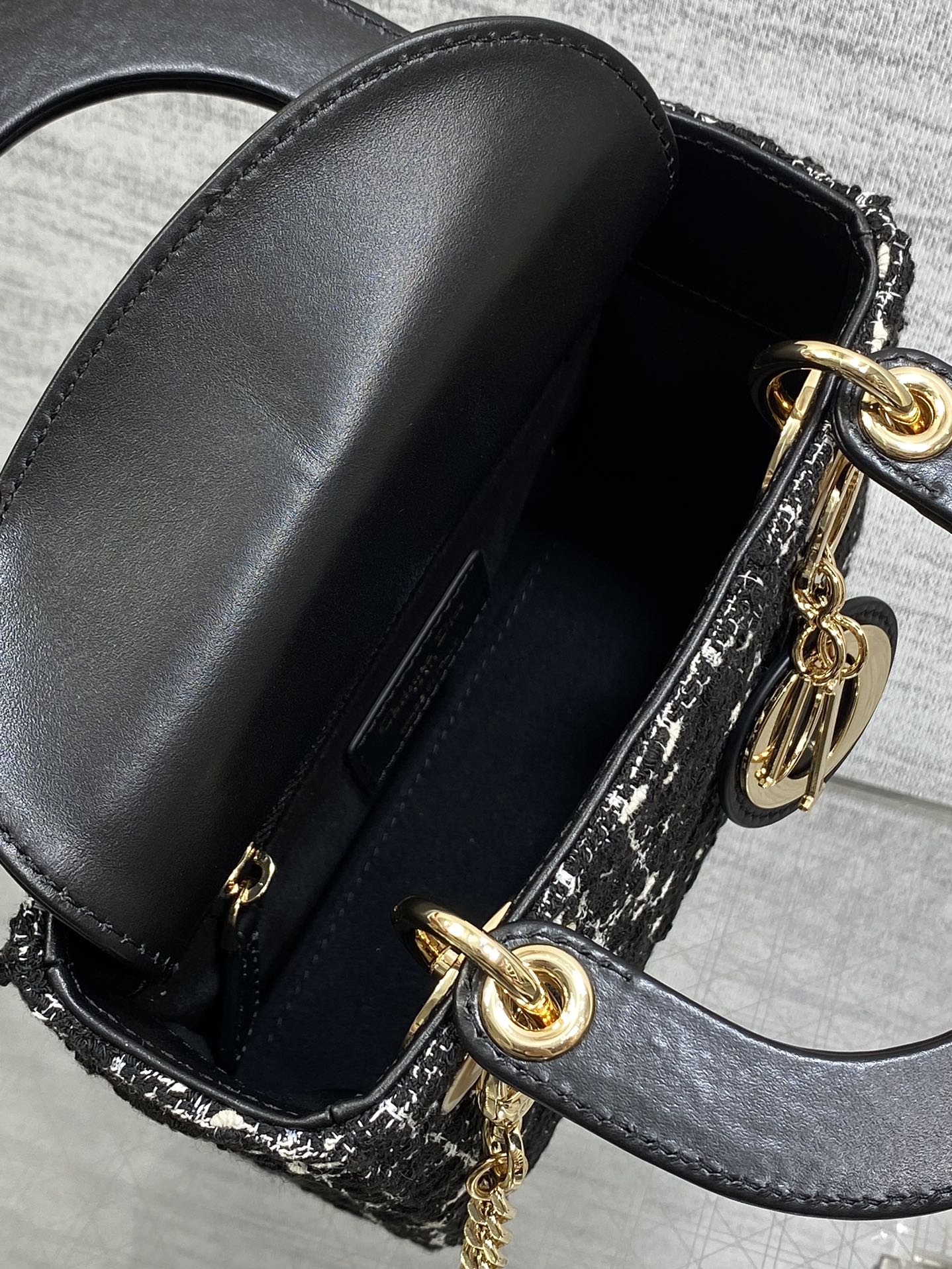 Bagsaaa Lady D10r Mini Black Tweed - 17cm