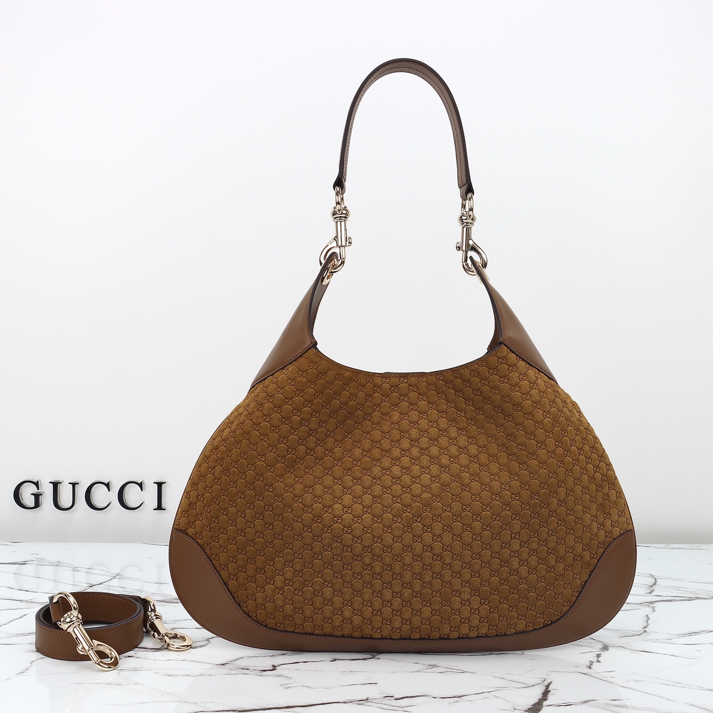 Bagsaaa Gvc*1 B medium shoulder bag 834981 brown suede - 42cm