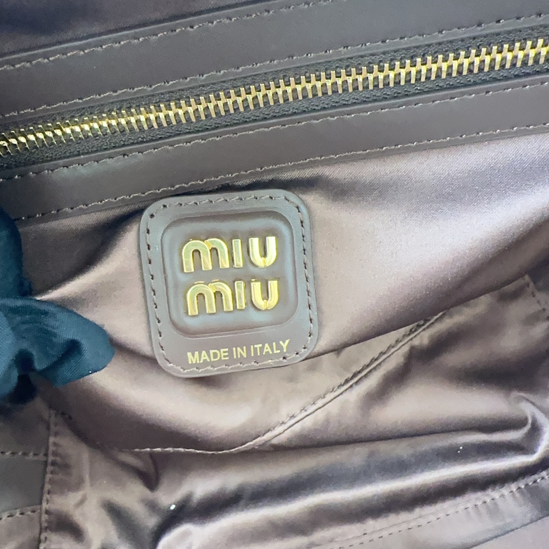 Bagsaaa Miu Miu Beau leather top-handle bag 5BB172 Briarwood - 30cm