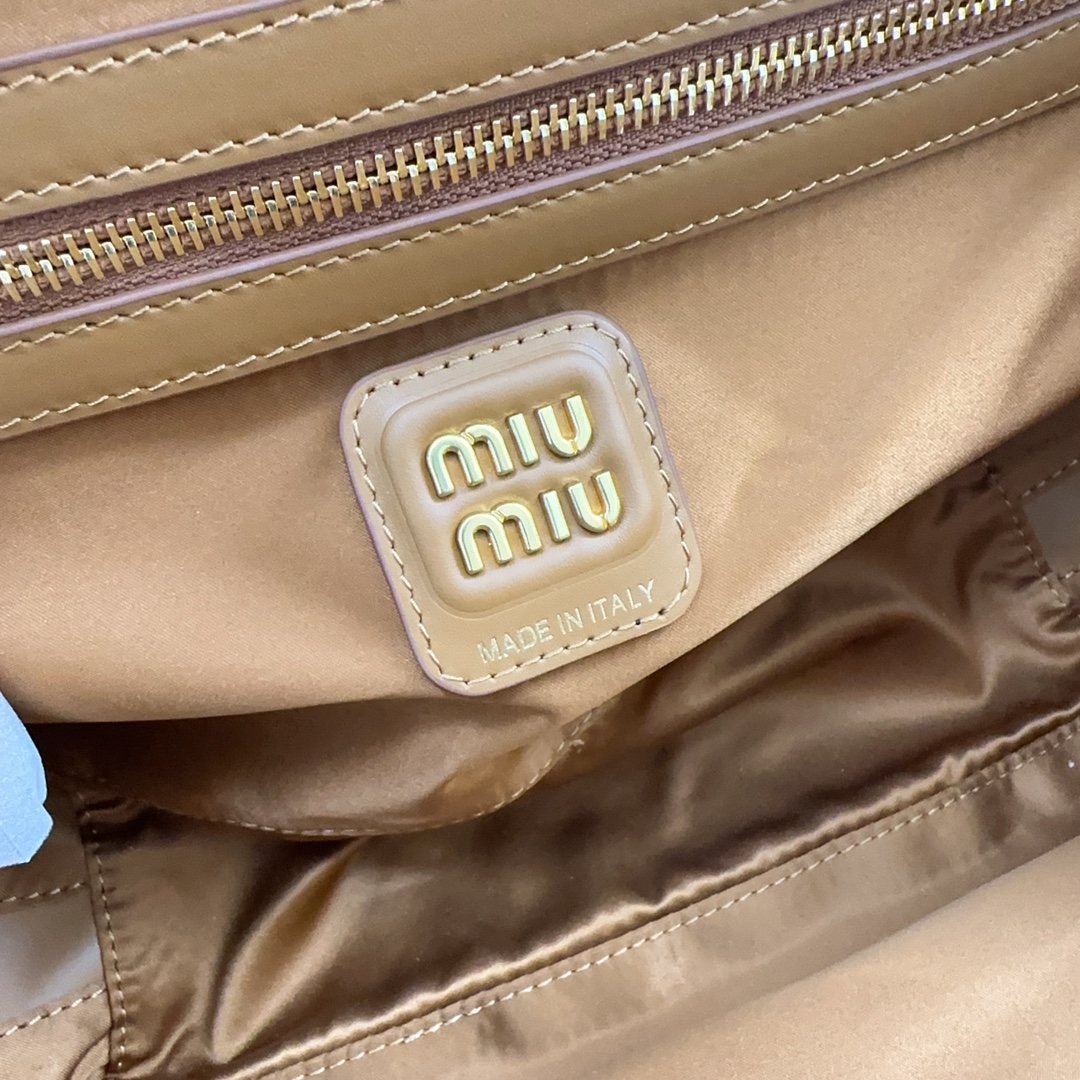 Bagsaaa Miu Miu Beau leather top-handle bag 5BB172 brown - 30cm