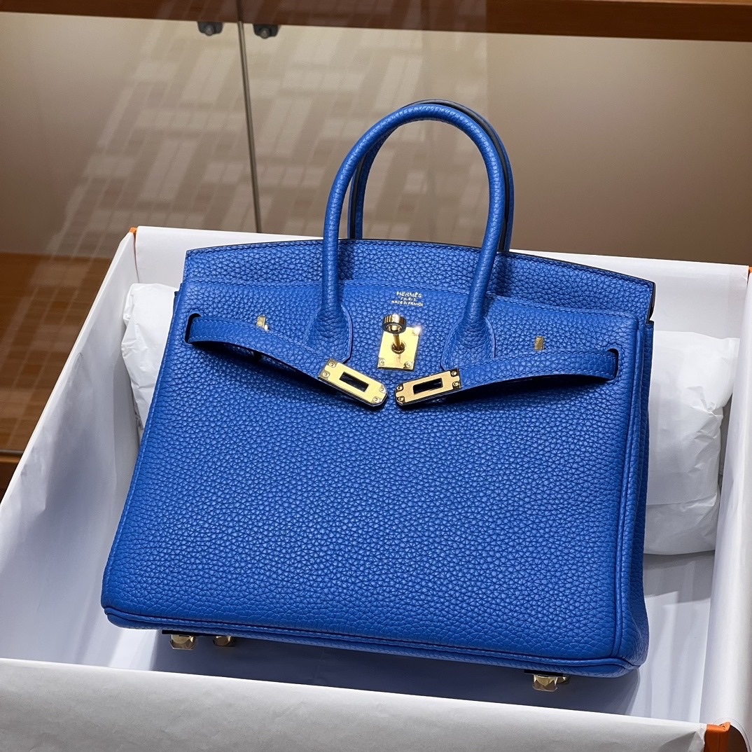 Bagsaaa H**me5 Birkin Togo Royal Blue & Gold hardware - 25cm