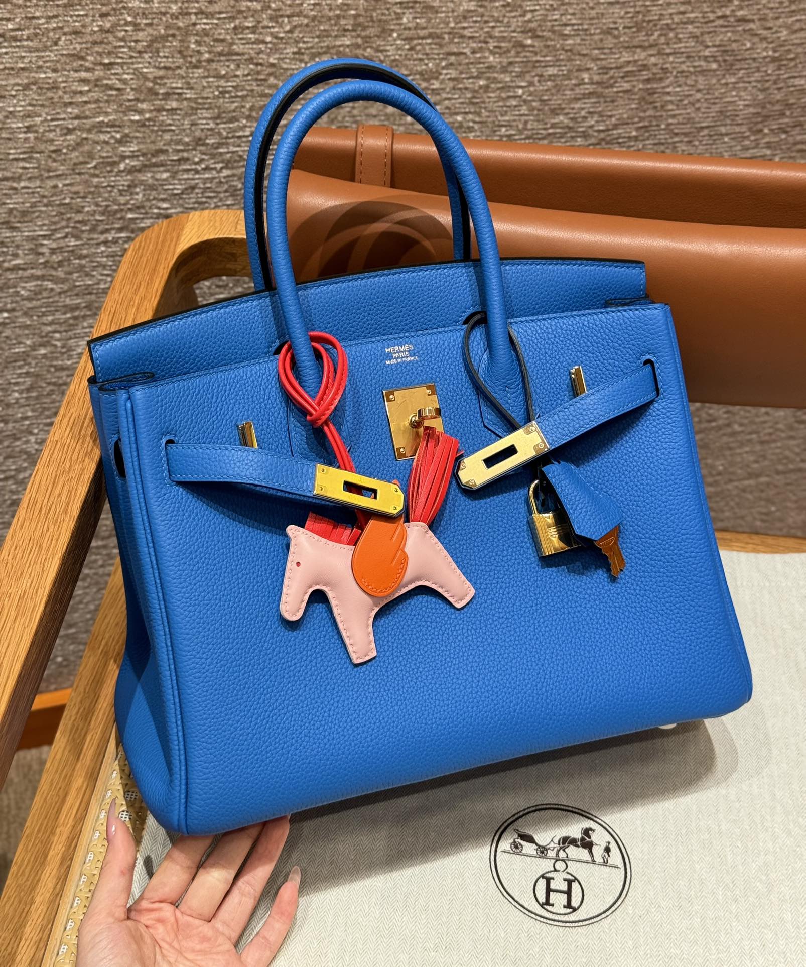 Bagsaaa H**me5 Birkin Togo Royal Blue & Gold hardware - 25cm