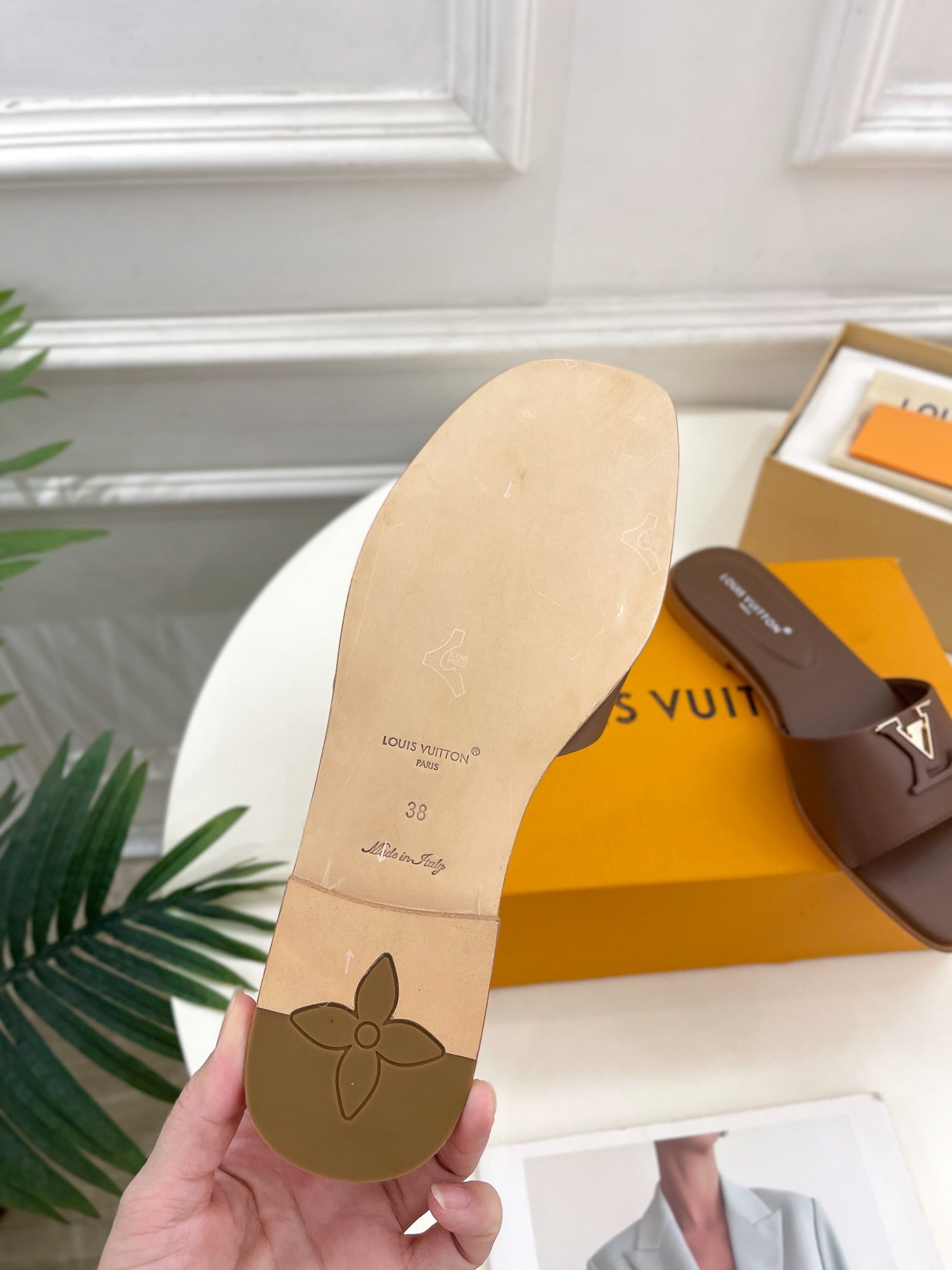 Bagsaaa LV Mare Flat Mule dark brown