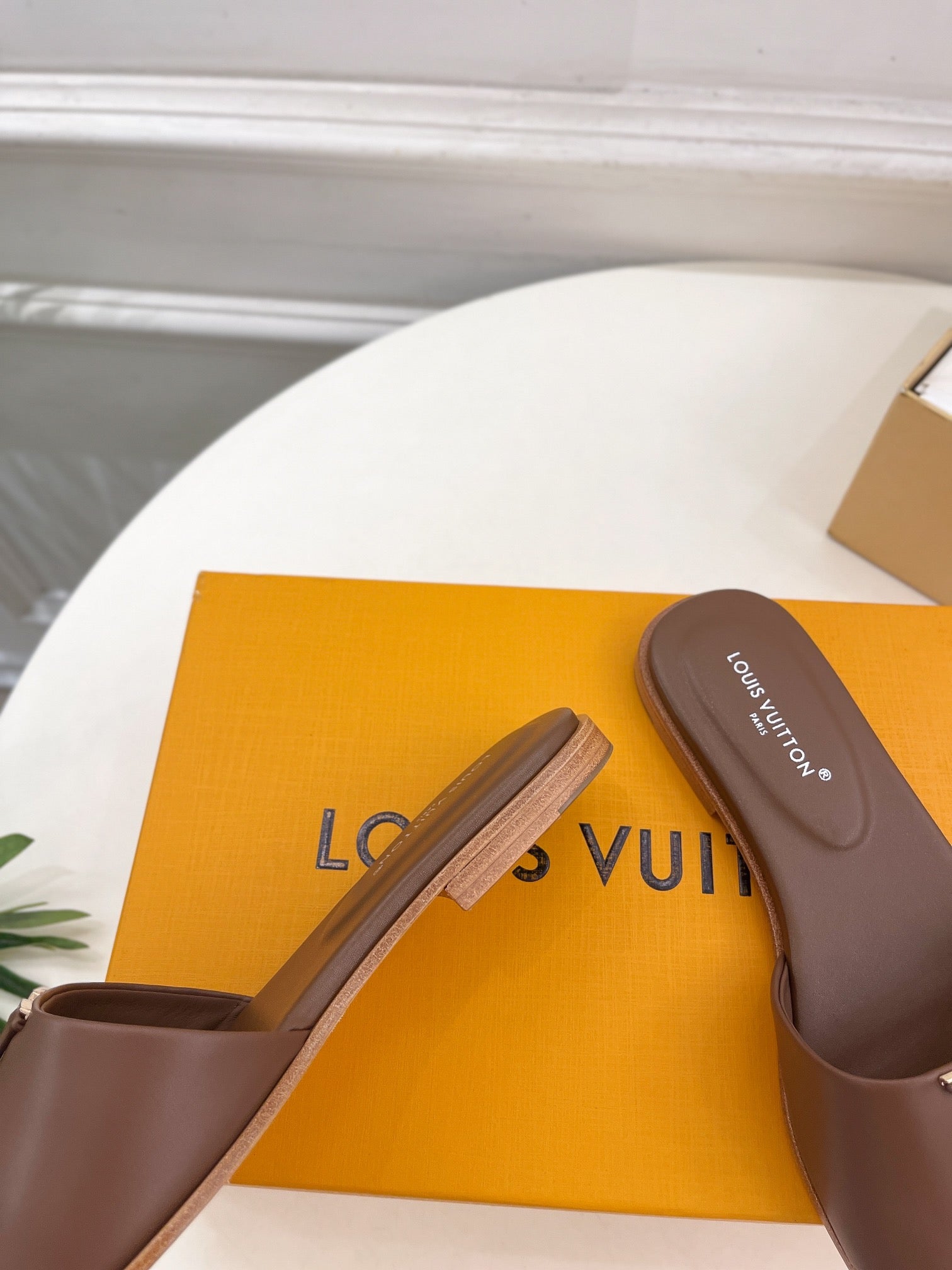 Bagsaaa LV Mare Flat Mule dark brown