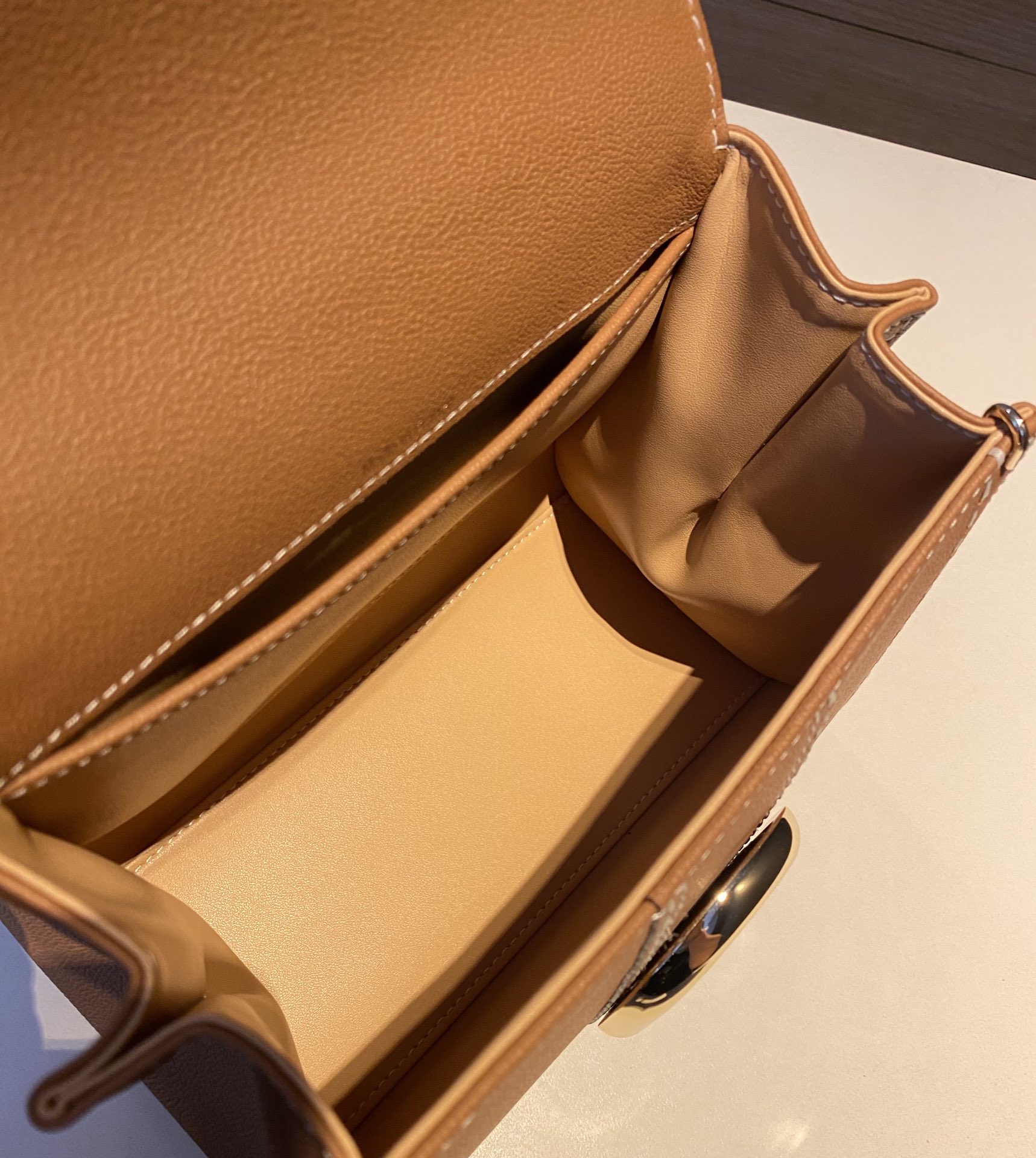 Bagsaaa Delvaux Brillant Mini Surpiqué Brown - 20cm