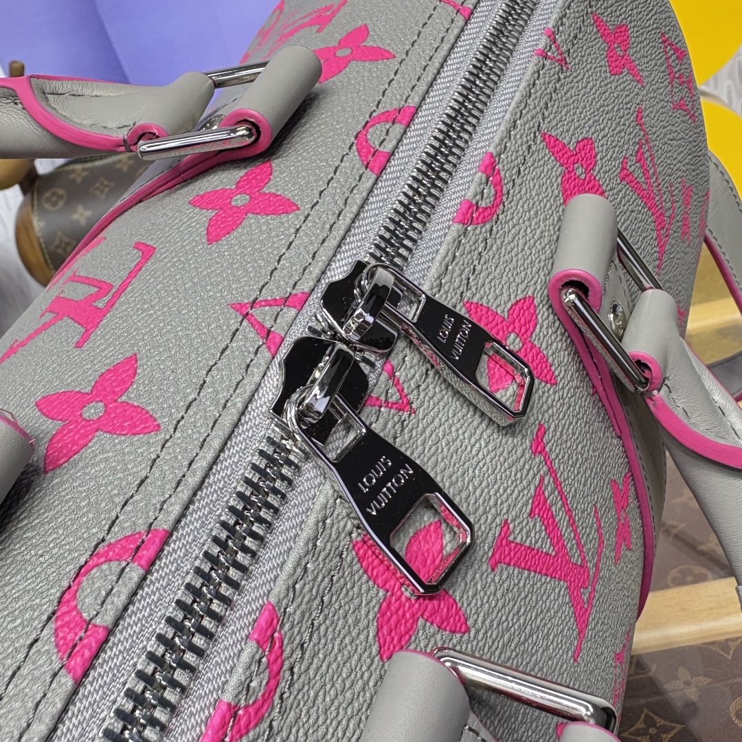 Bagsaaa LV M15023 Keepall Bandoulière 35 Gray/Pink - 34cm