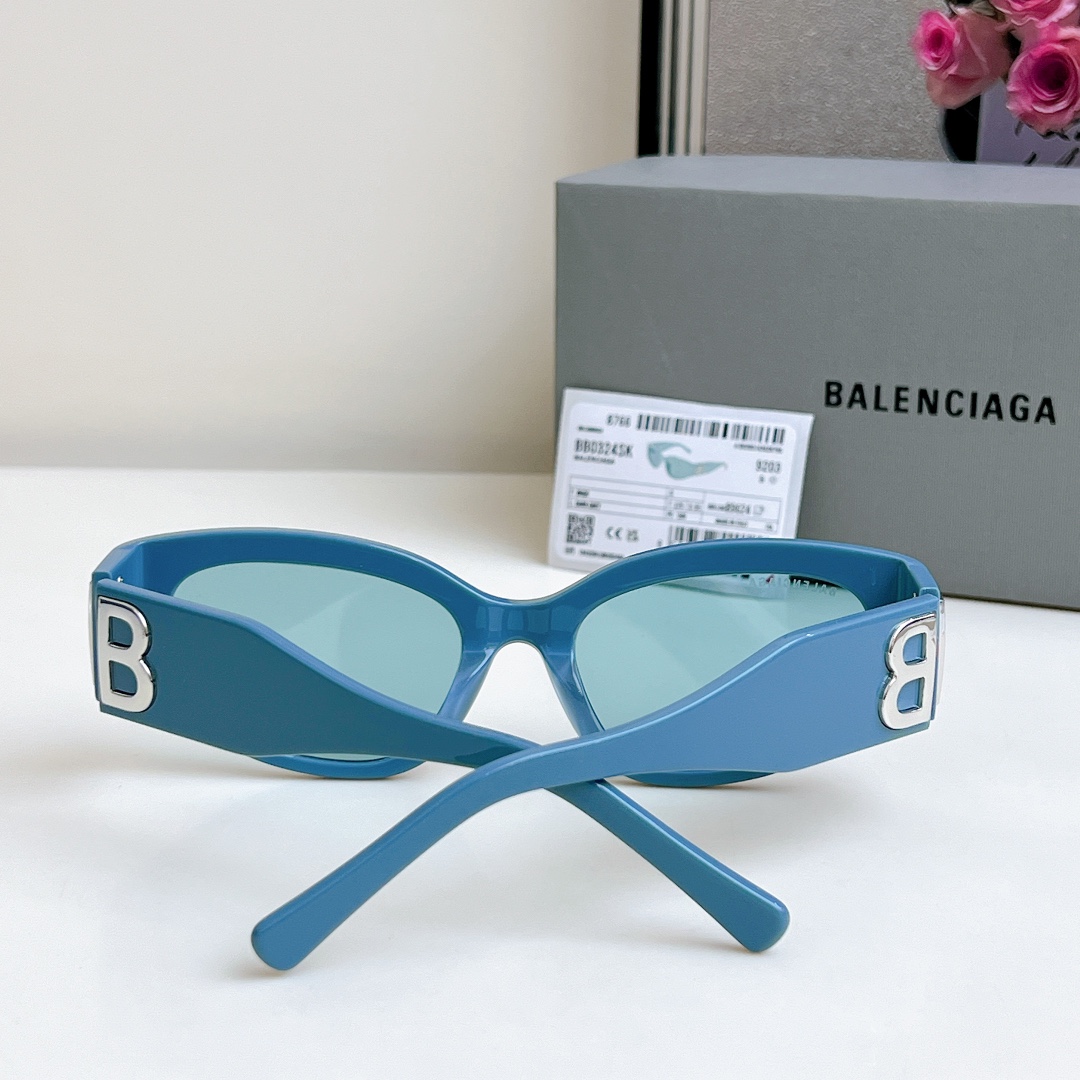 Bagsaaa Ba1en*iaga Bossy Round Af Sunglasses in Blue