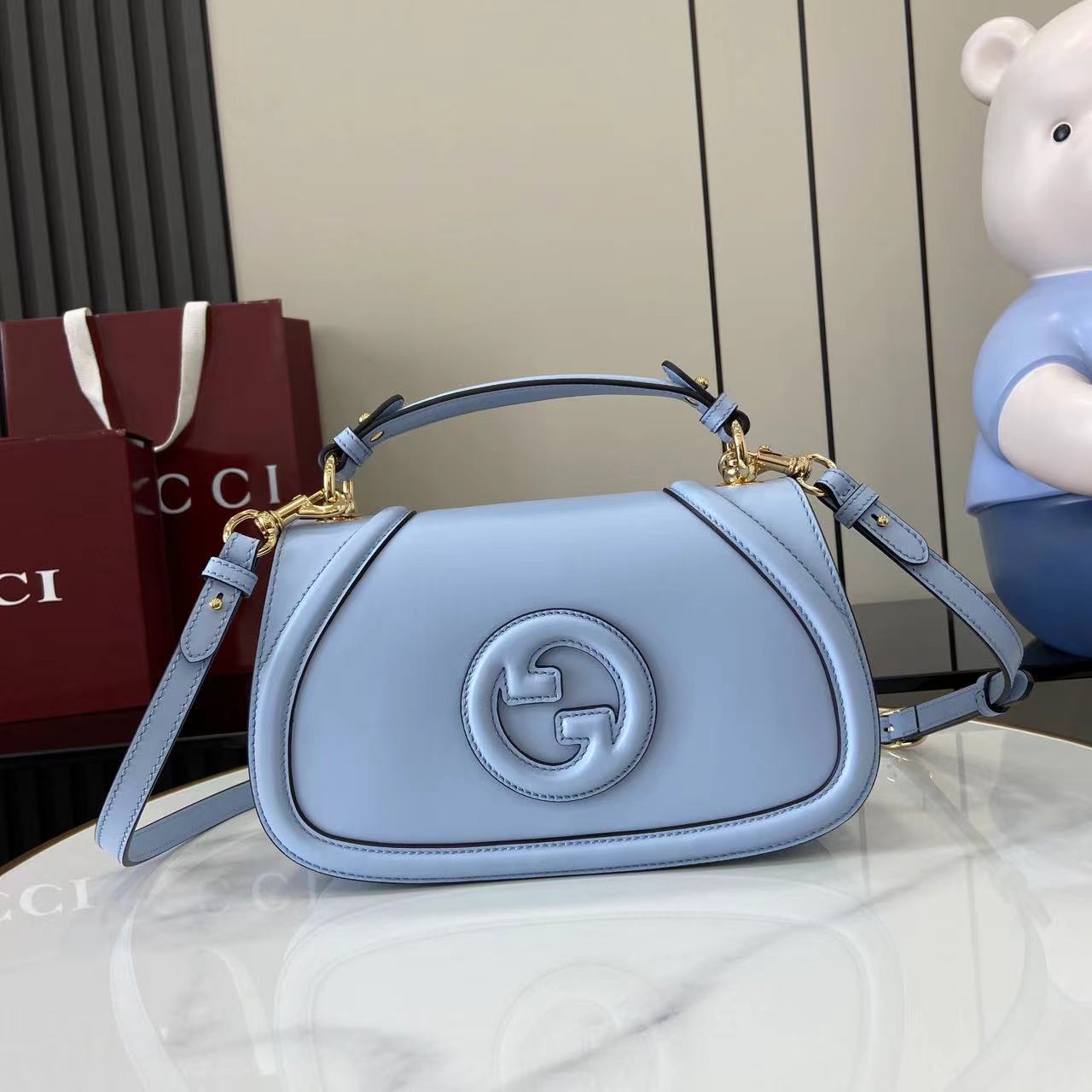 Bagsaaa Gvc*1 Blondie Small Top Handle Bag 815714 Light Blue - 27 x 17 x 7cm