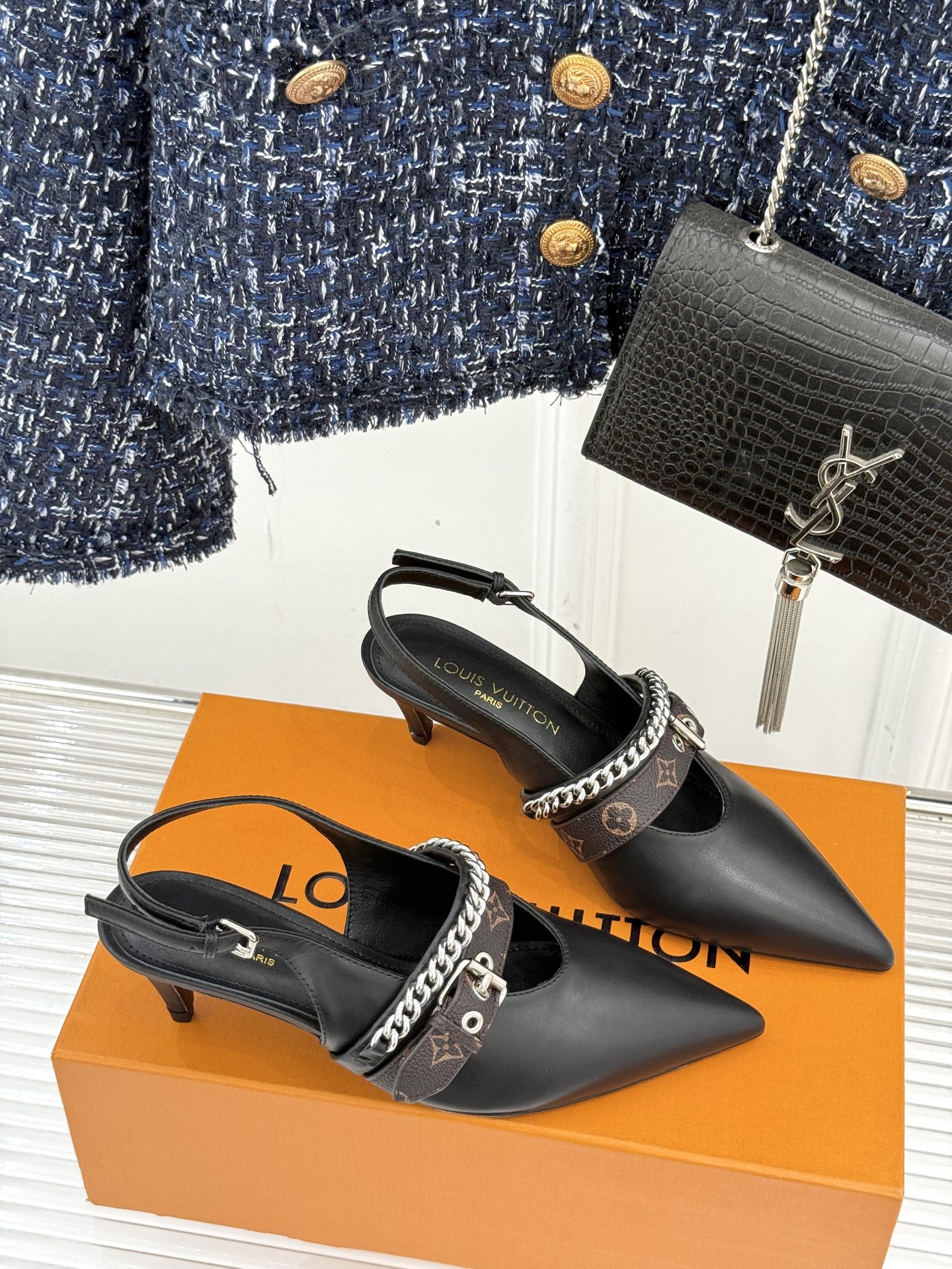 Bagsaaa LV Vibe Slingback Pump Black 5.5cm