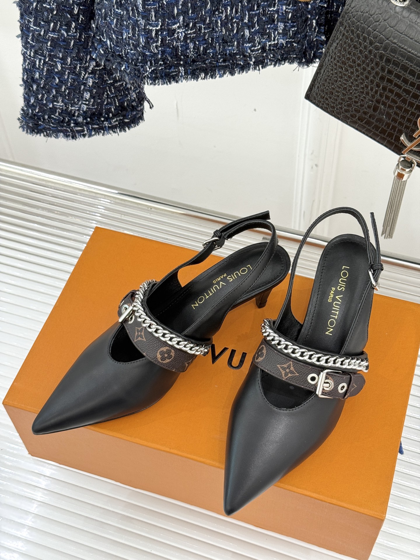 Bagsaaa LV Vibe Slingback Pump Black 5.5cm