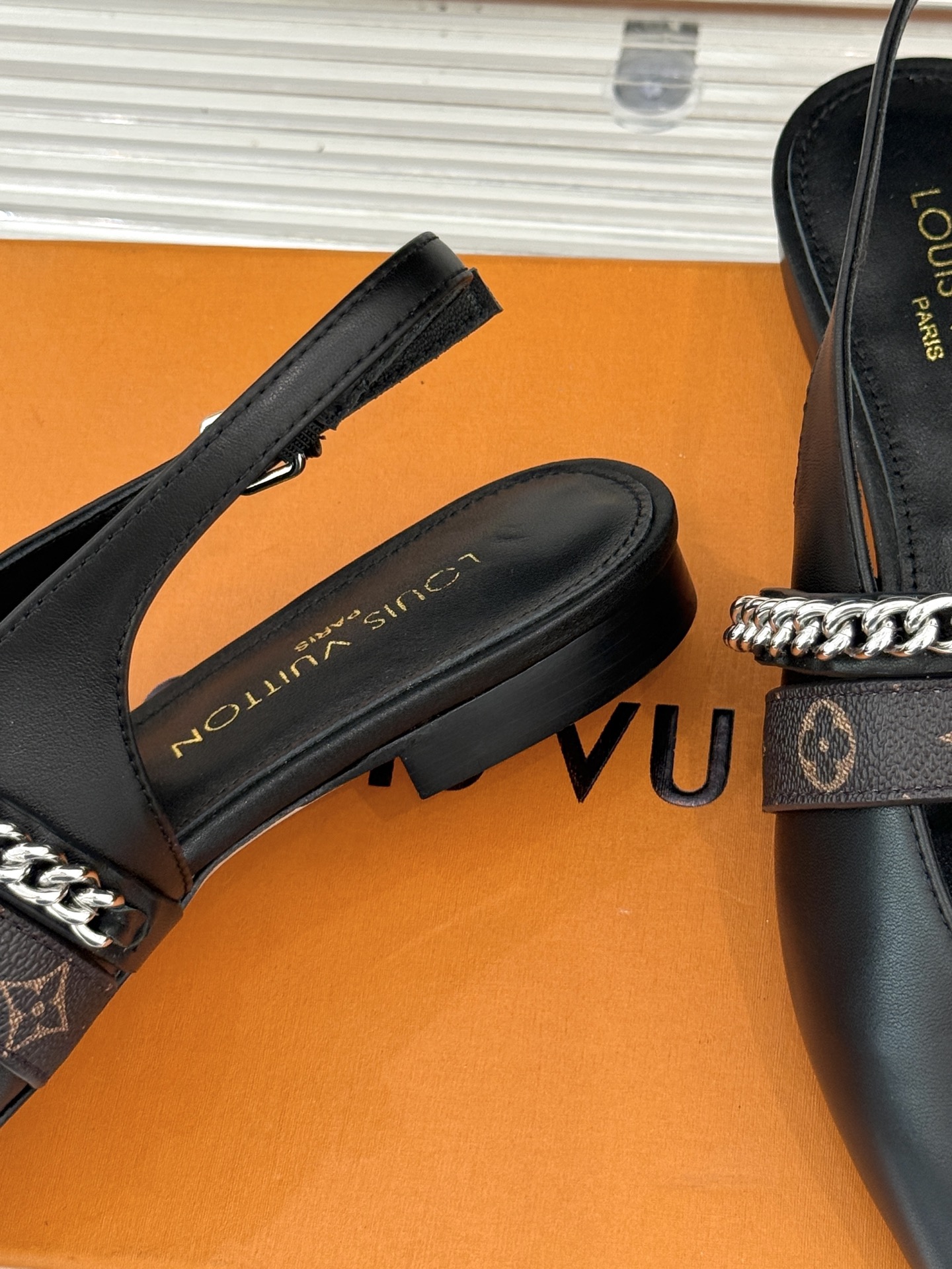 Bagsaaa LV Vibe Slingback Flat Ballerina Black