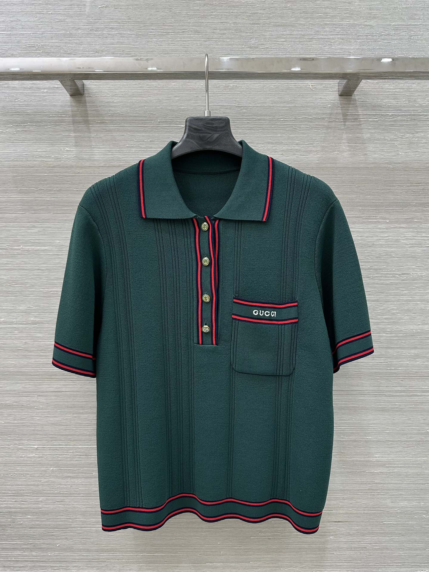 Bagsaaa Gvc*1 Polo shirt with striped trim 691713 green