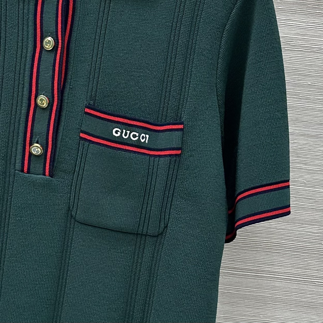 Bagsaaa Gvc*1 Polo shirt with striped trim 691713 green