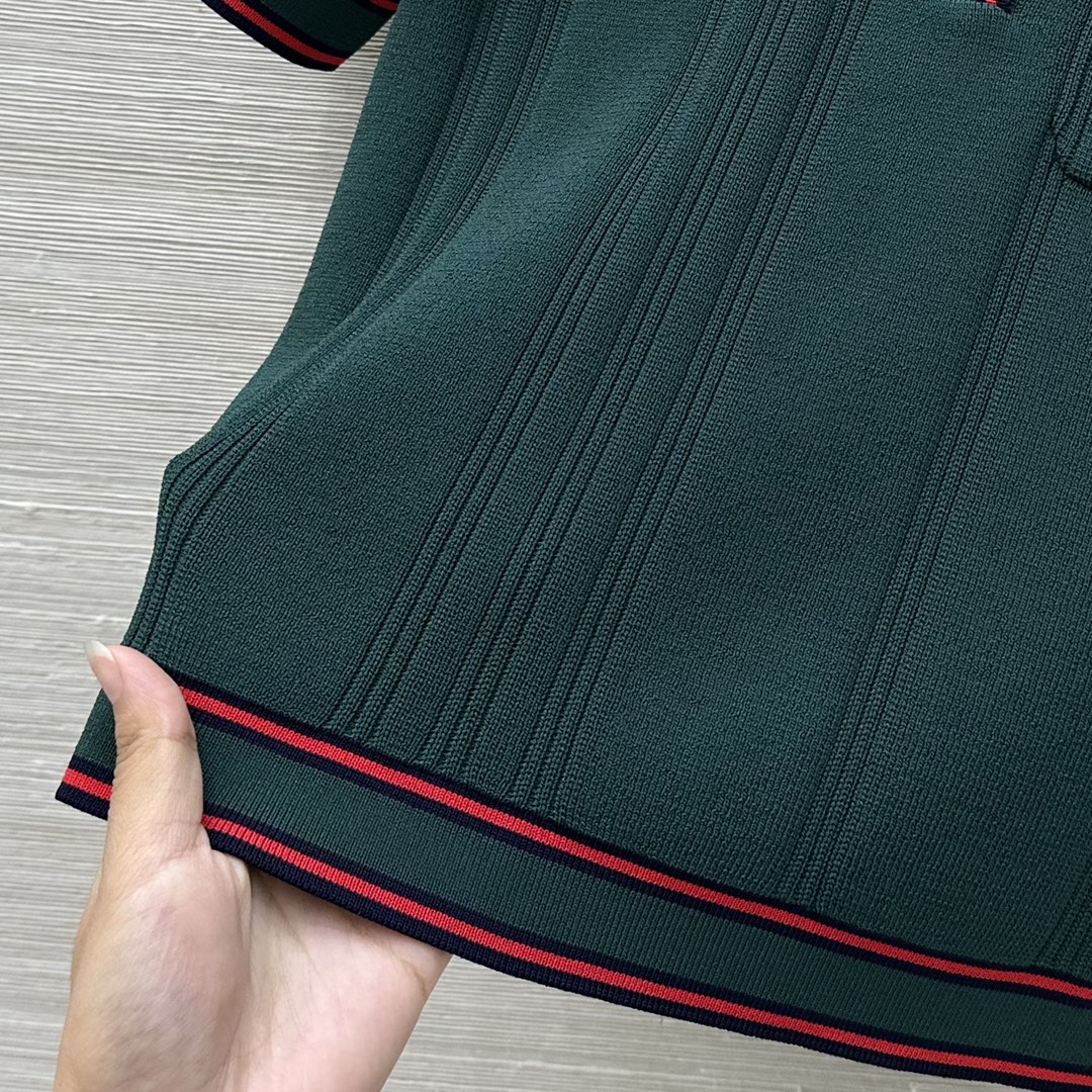 Bagsaaa Gvc*1 Polo shirt with striped trim 691713 green