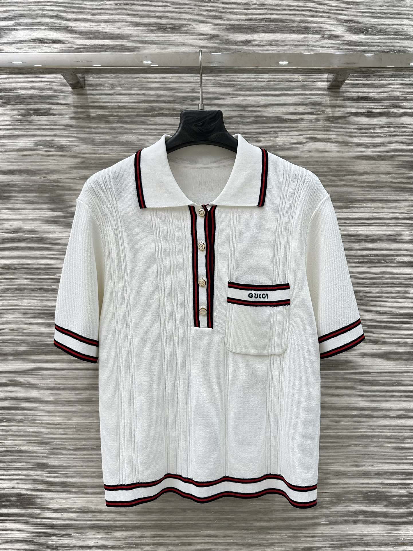 Bagsaaa Gvc*1 Polo shirt with striped trim 691713 white