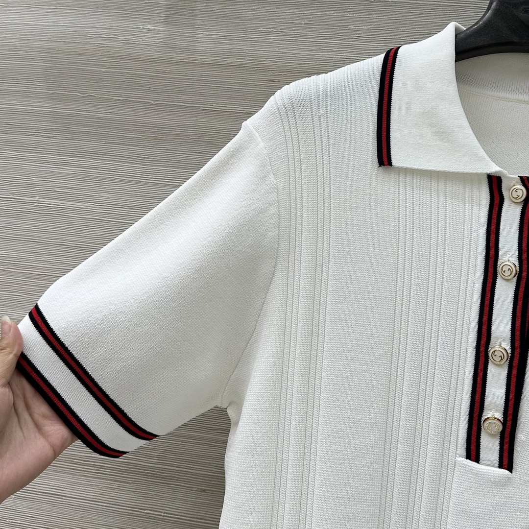Bagsaaa Gvc*1 Polo shirt with striped trim 691713 white