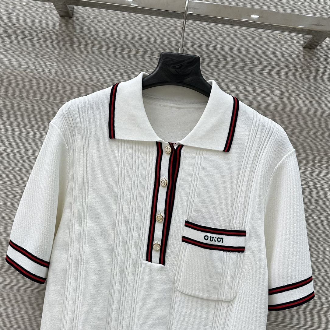 Bagsaaa Gvc*1 Polo shirt with striped trim 691713 white