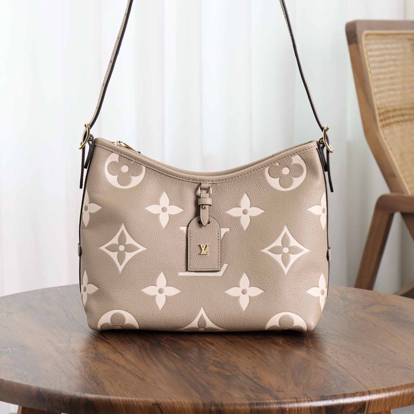 Bagsaaa LV M47180 CarryAll PM Bag Grey/Crème Beige - 29.5cm