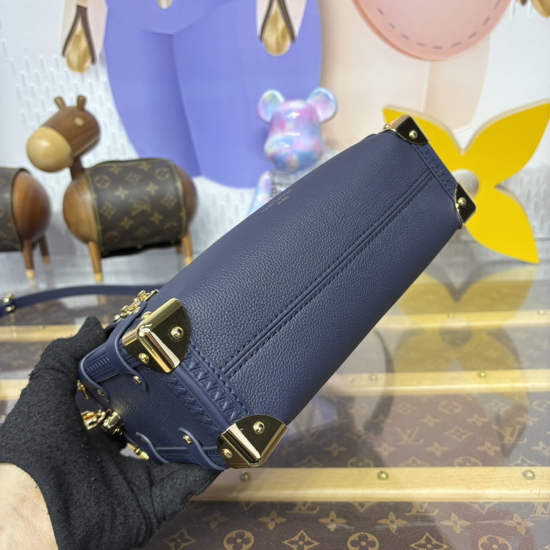 Bagsaaa LV M15226 New Side Trunk MM Bag Navy Blue - 23.5cm