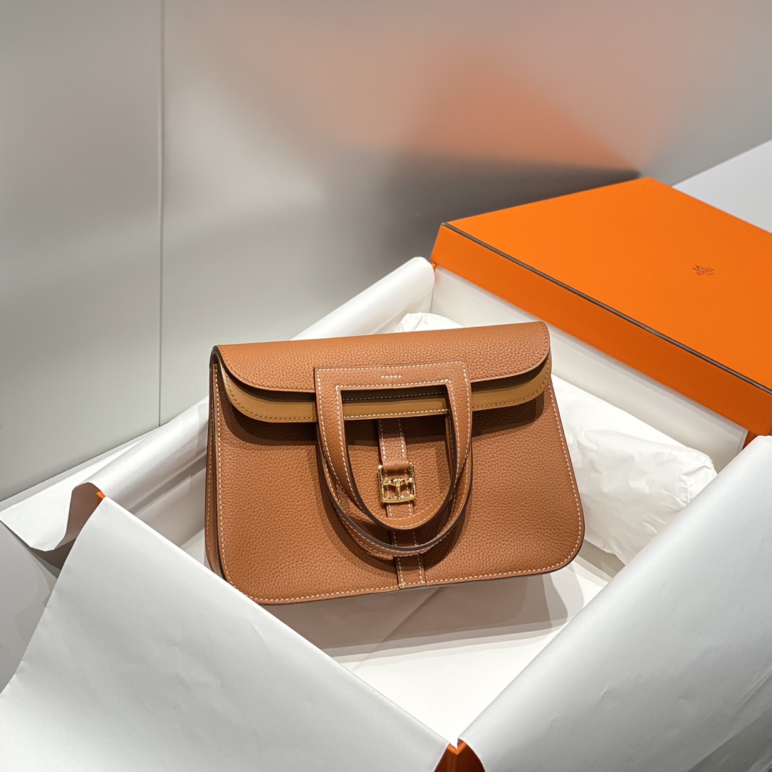 Bagsaaa H**me5 Halzan Brown & Gold - 25cm
