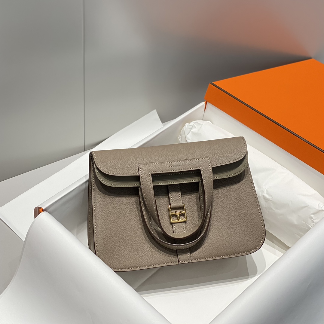 Bagsaaa H**me5 Halzan Etoupe & Gold - 25cm