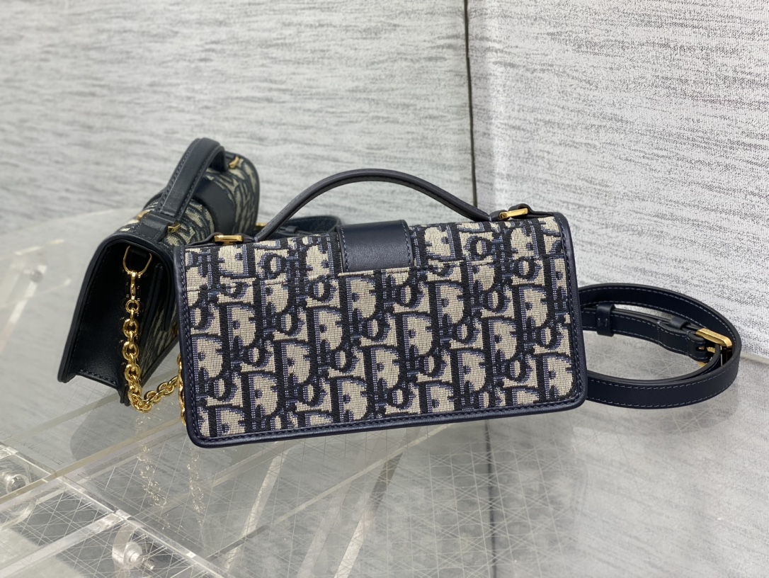 Bagsaaa D10r Miss Montaigne Mini Bag Blue D10r Oblique Jacquard - 20cm