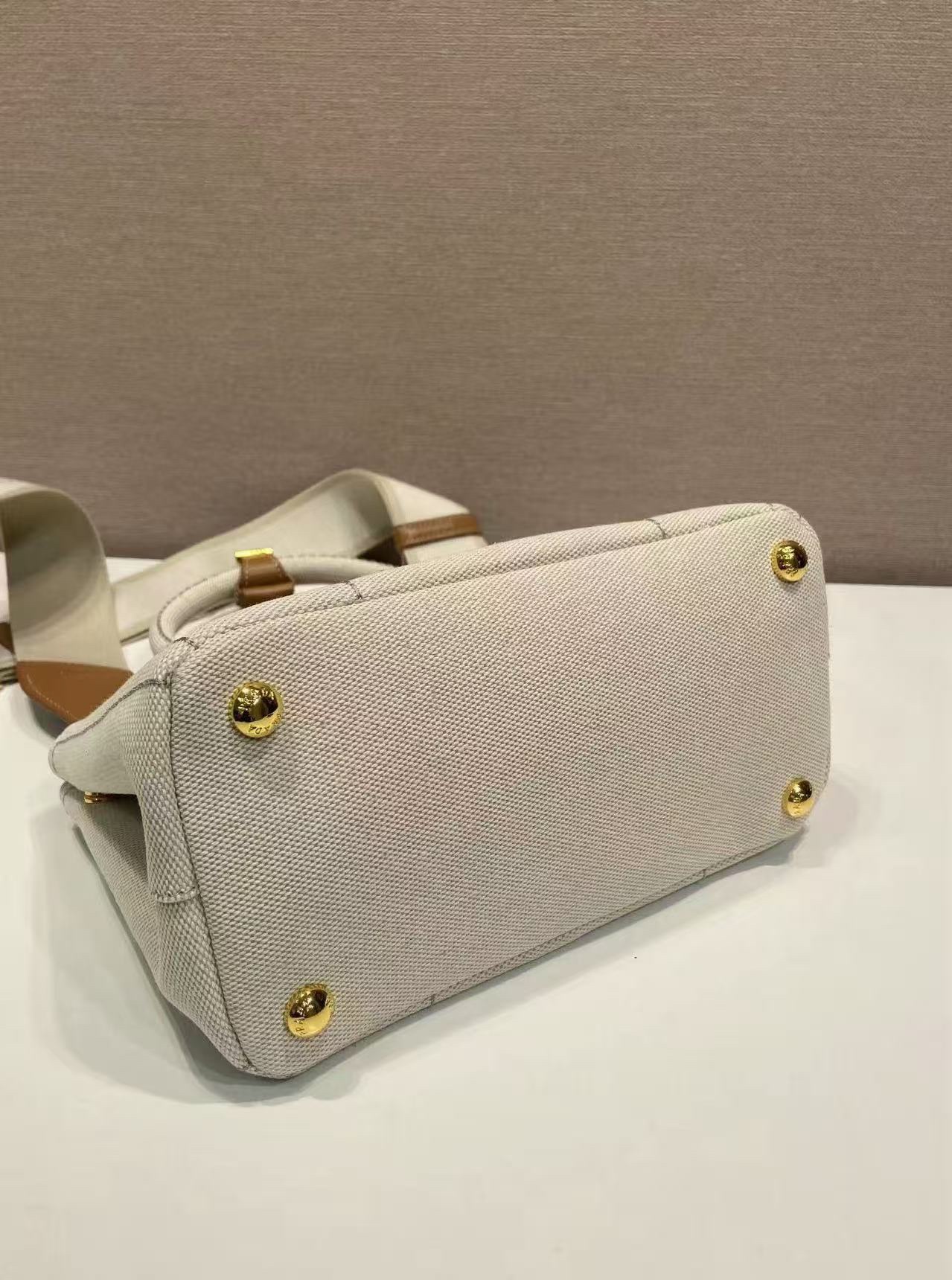 Bagsaaa Pra*a Linen blend mini handbag 1BA038 - 22cm