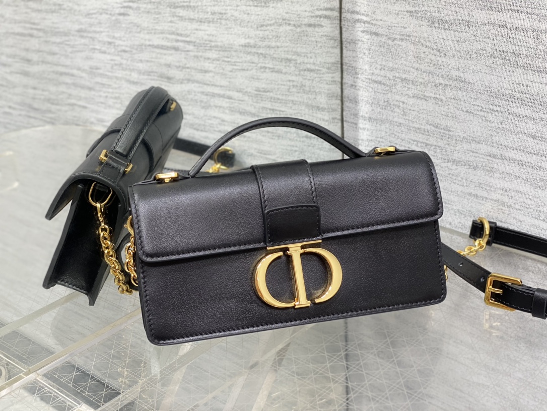 Bagsaaa D10r Miss Montaigne Mini Bag Black Smooth Calfskin - 20cm