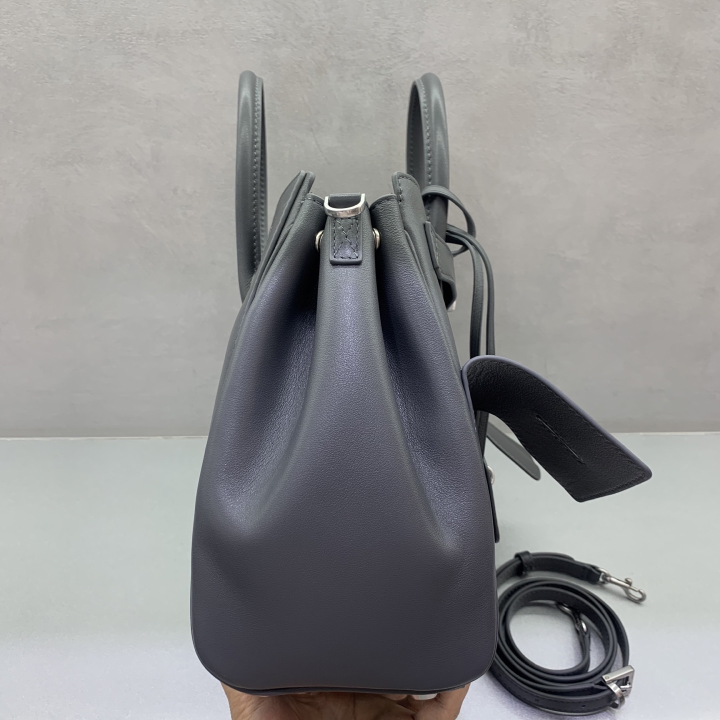 Bagsaaa Ba1en*iaga Bel Air Carry All Bag Small in black smooth calfskin & silver - 30cm