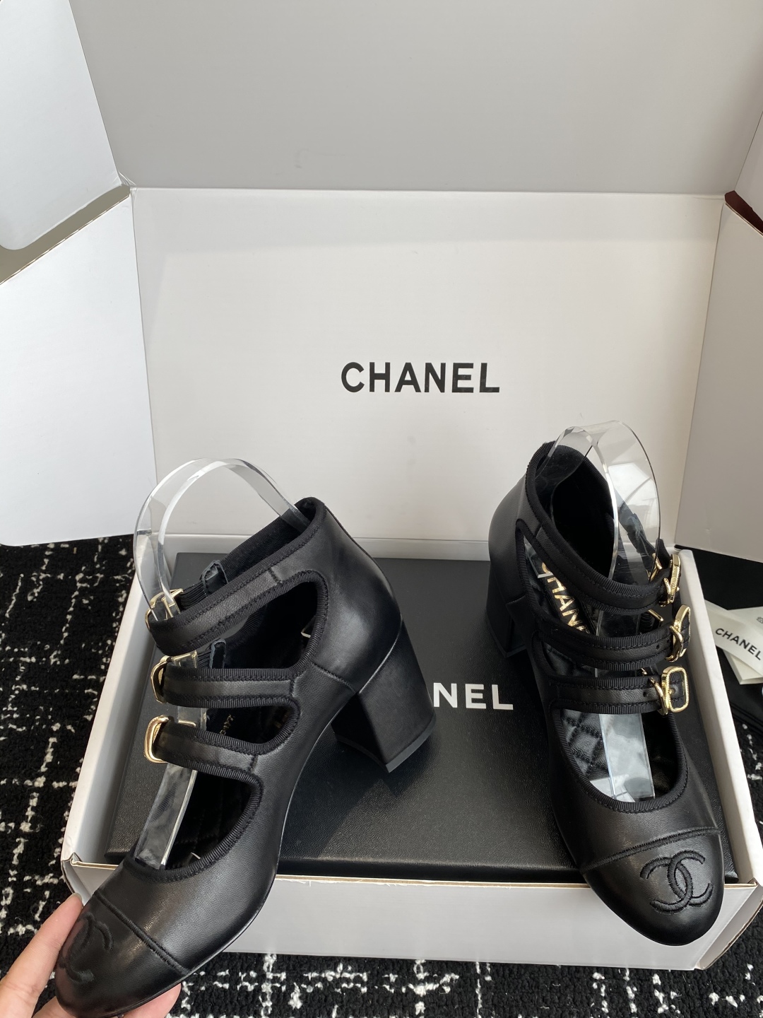 Bagsaaa Ch**el Mary Janes G46456 Black