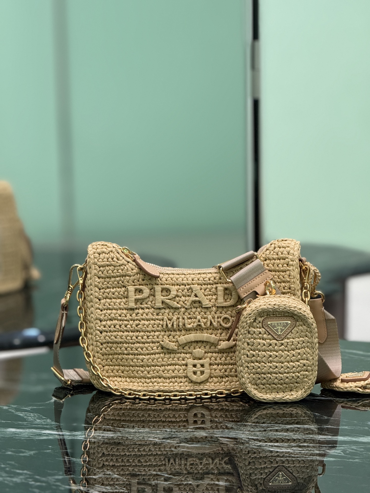 Bagsaaa Pra*a Re-Edition 2005 crochet bag 1BH204 - 22cm