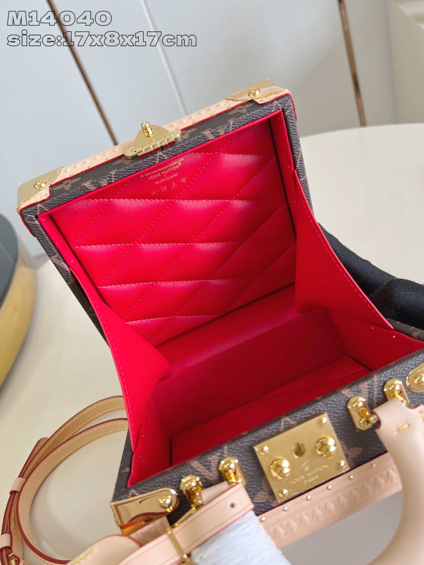 Bagsaaa M14040 LV x TM Mini Square Trunk Cherry - 17cm