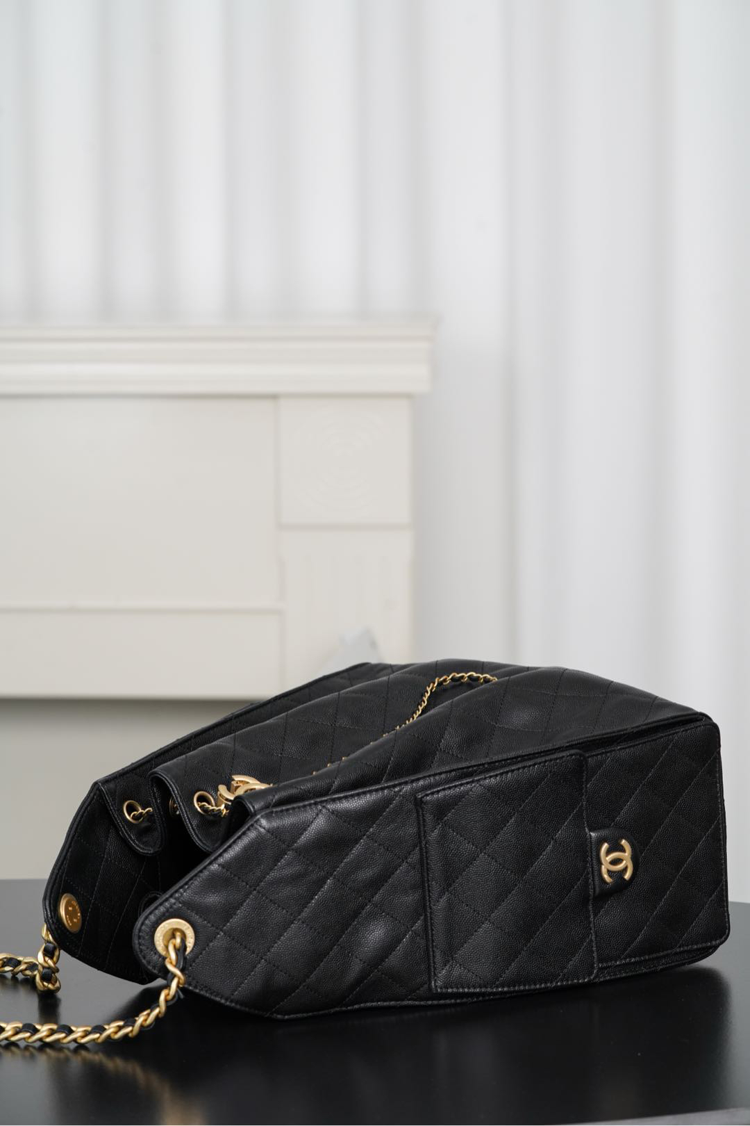 Bagsaaa Ch**el 25 Medium Handbag AS5311 Black Caviar - 40cm