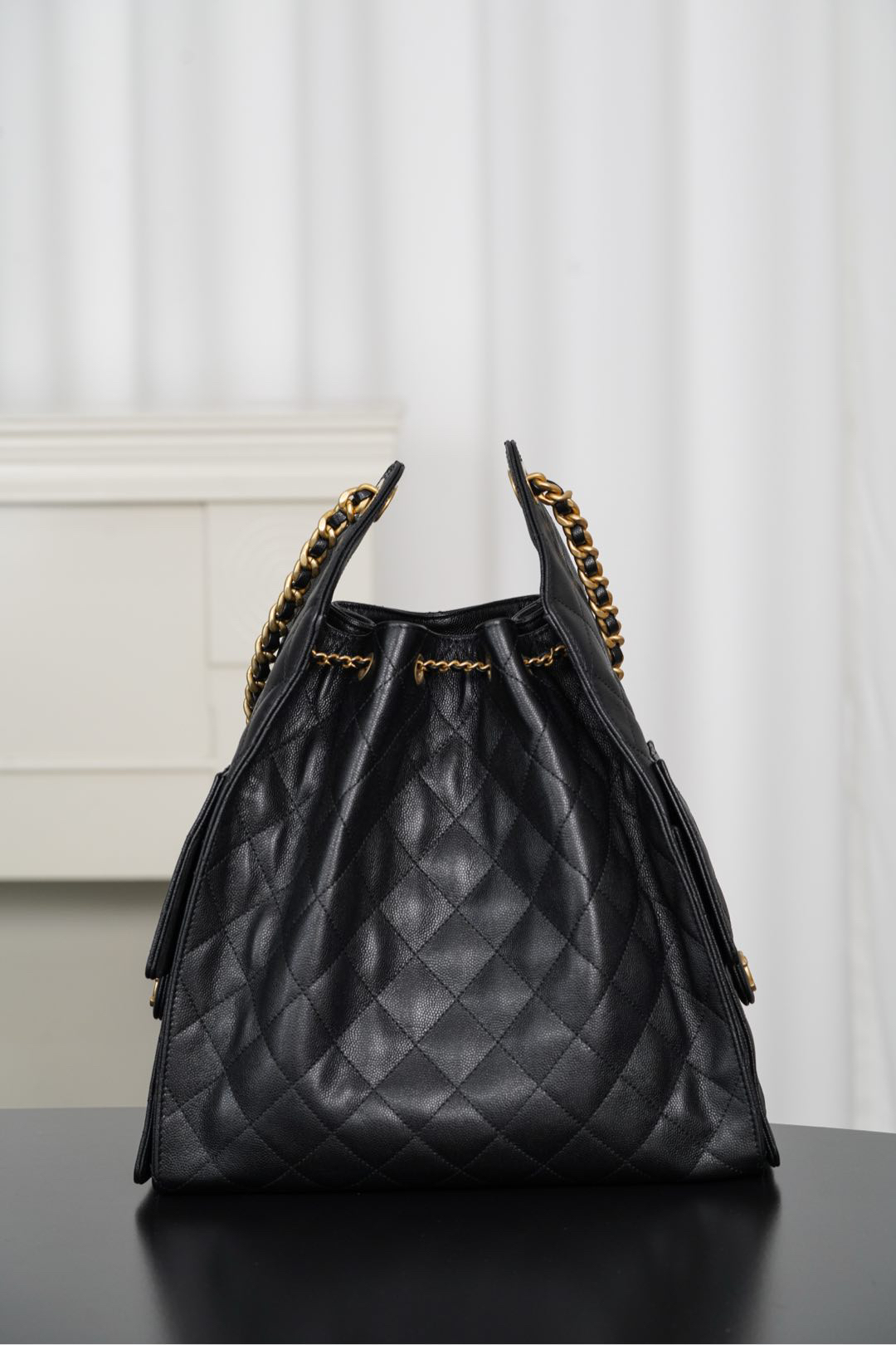 Bagsaaa Ch**el 25 Medium Handbag AS5311 Black Caviar - 40cm