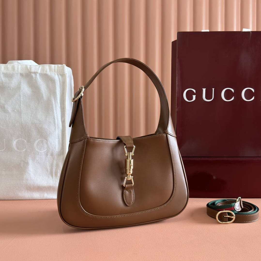 Bagsaaa Gvc*1 Jackie 1961 small shoulder bag 810232 browm smooth leather - 27.5x19x4cm